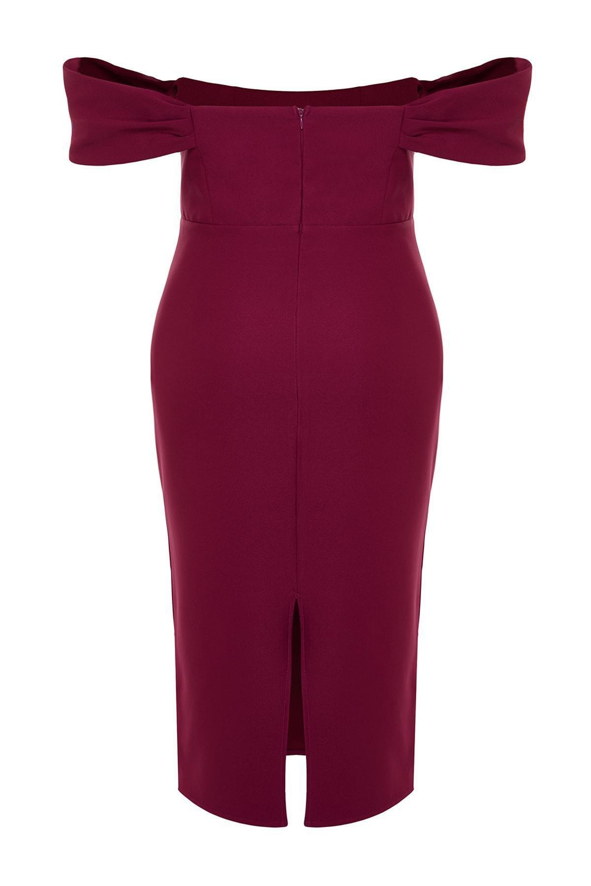 Purple Bodycon Low Sleeve Woven Dress, , large image number 5