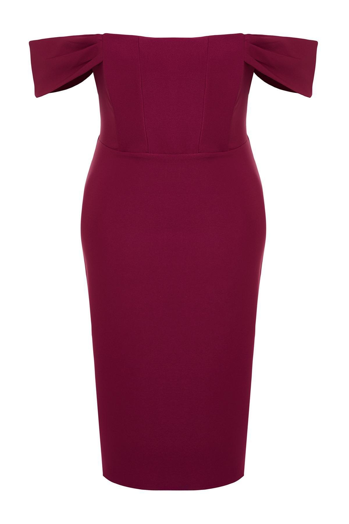 Purple Bodycon Low Sleeve Woven Dress, , large image number 6