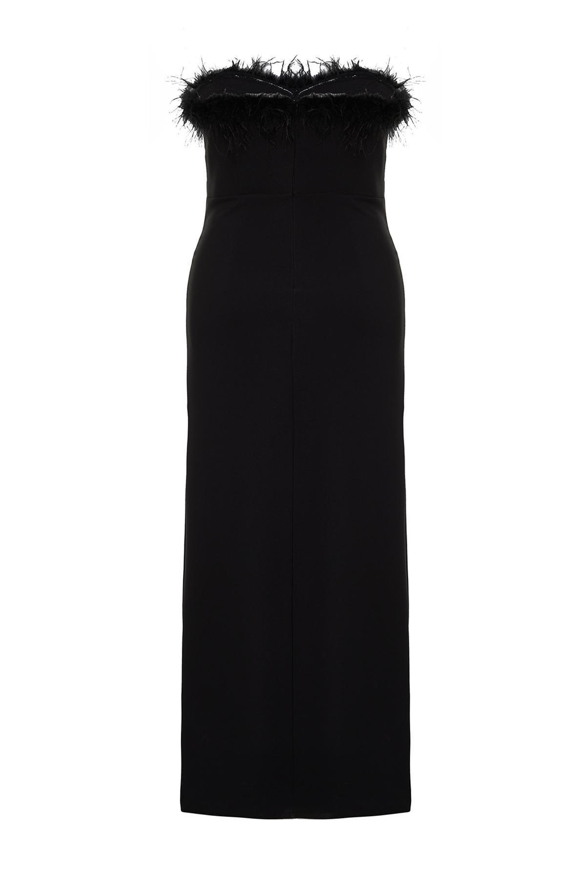 Black Finlike Woven Plus Size Dress, , large image number 6