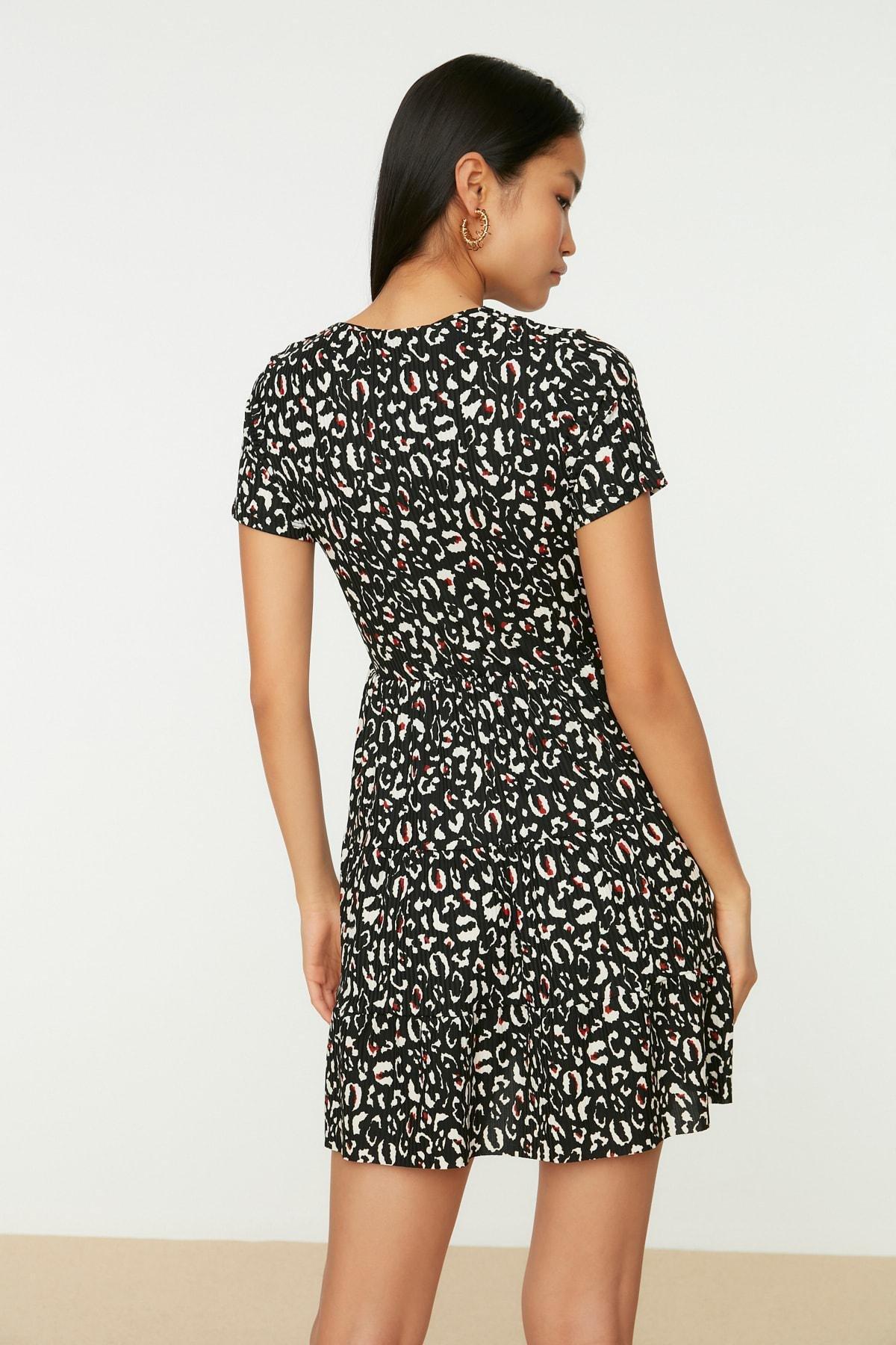 Black Floral Skater Dress, , large image number 5