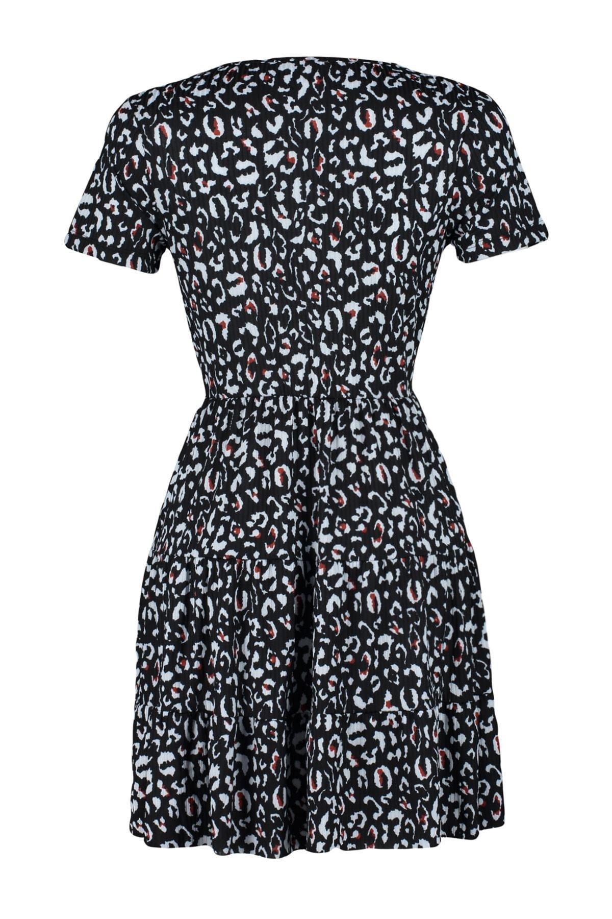 Black Floral Skater Dress, , large image number 6