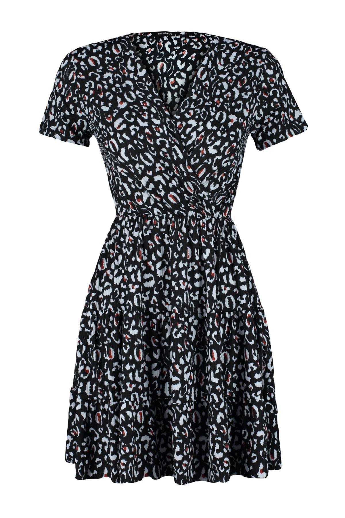 Black Floral Skater Dress, , large image number 8