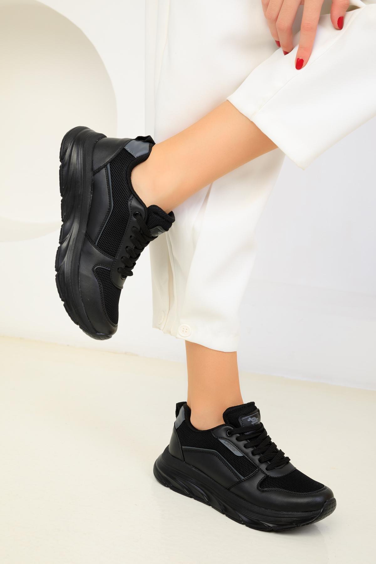 Black Laced Sneakers, , large image number 0
