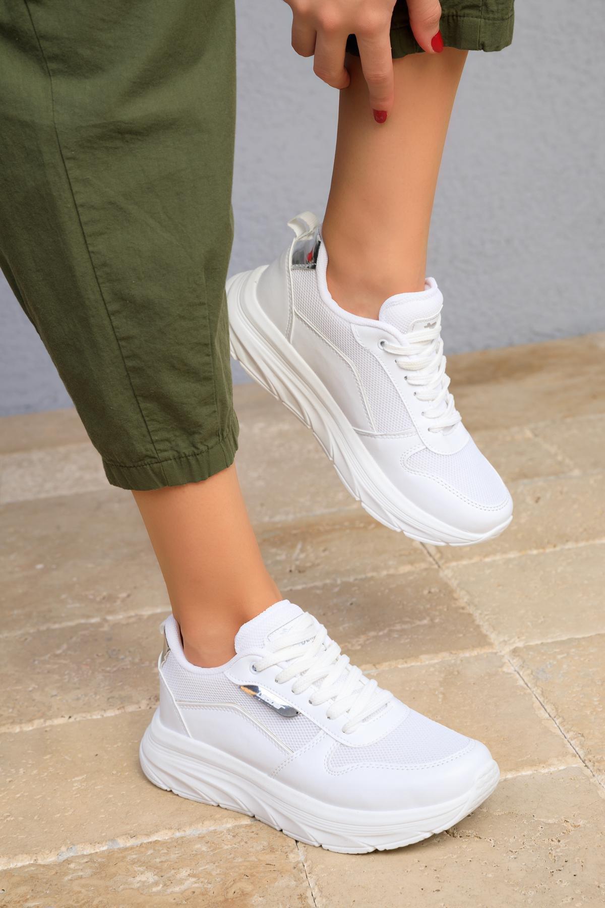 White Laced Sneakers, , large image number 2