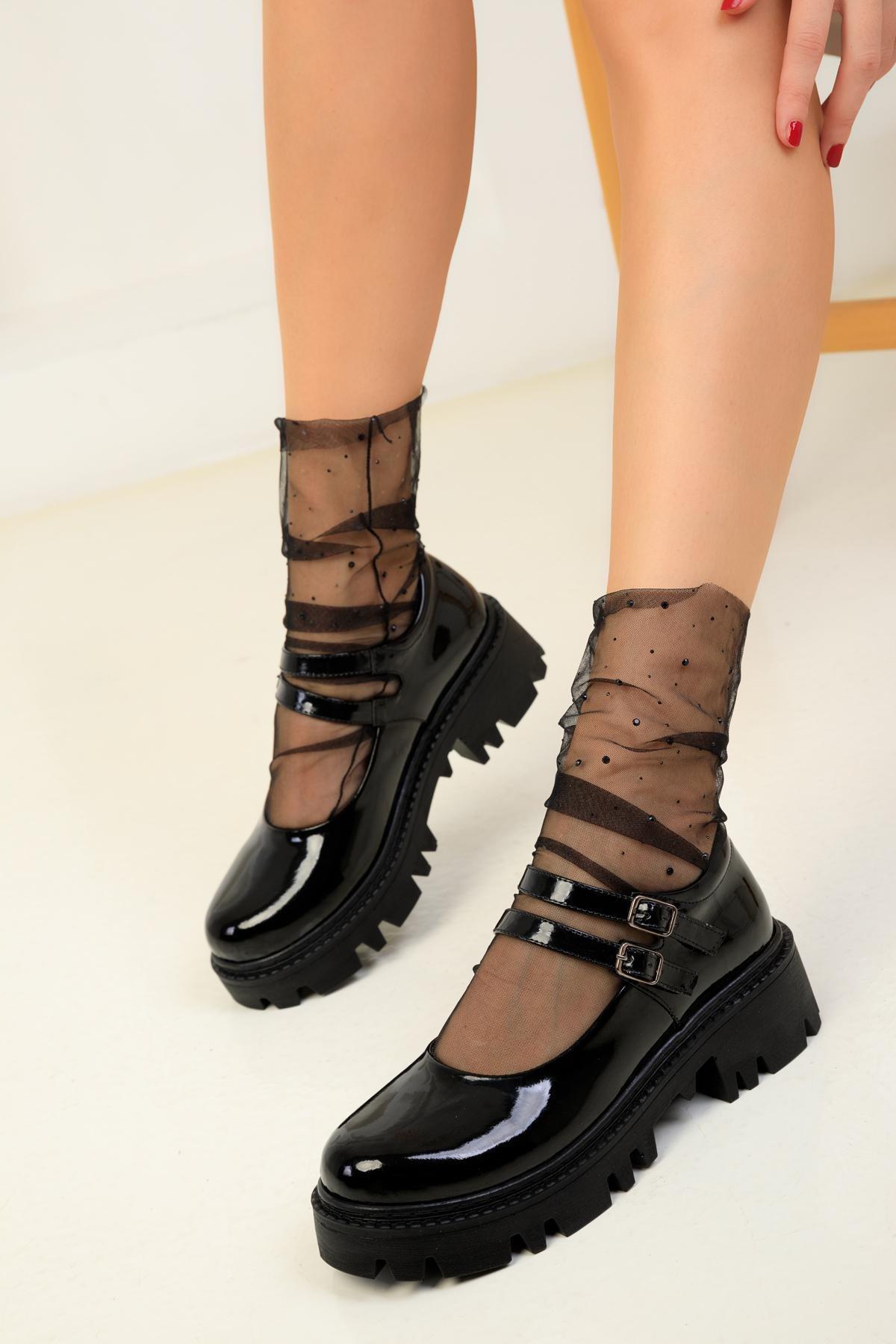 Black Patent Leather Casual Shoes, , large image number 2