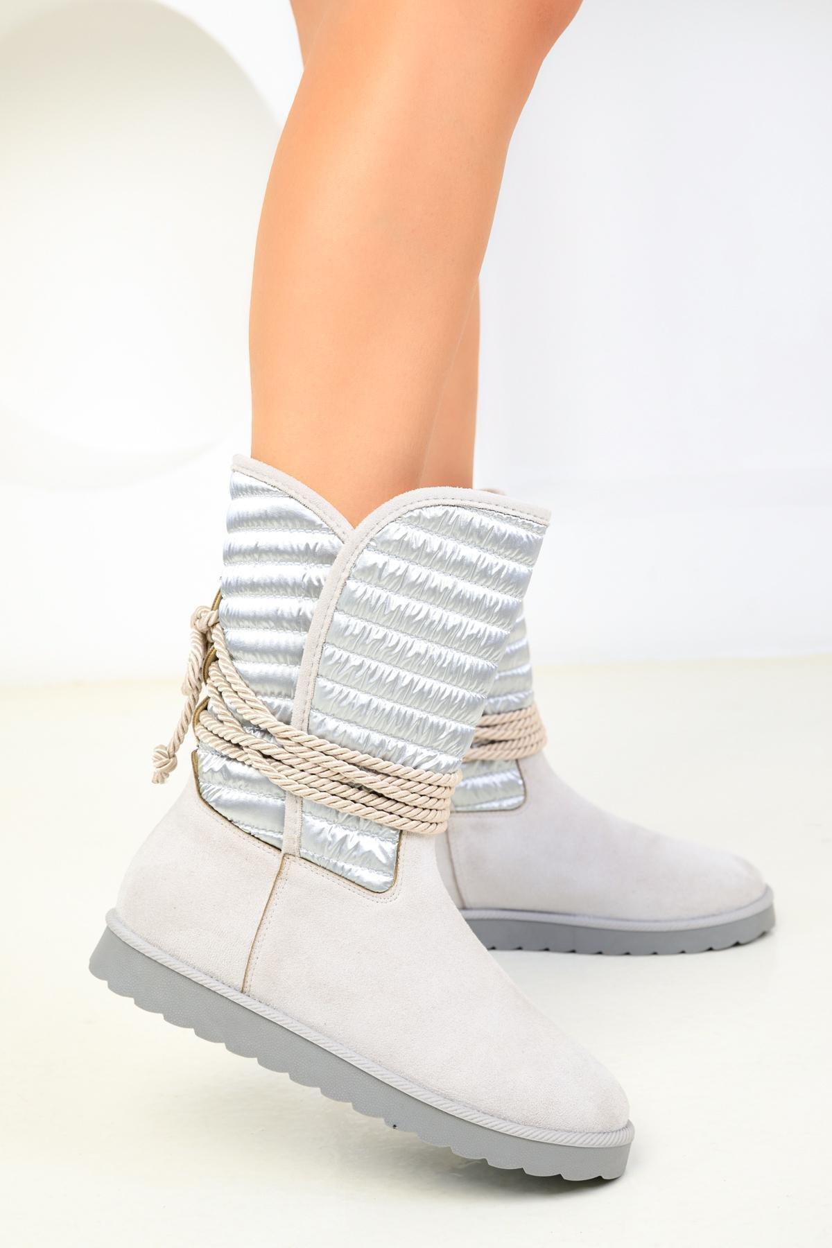 SOHO - Grey Suede Parachute Boots