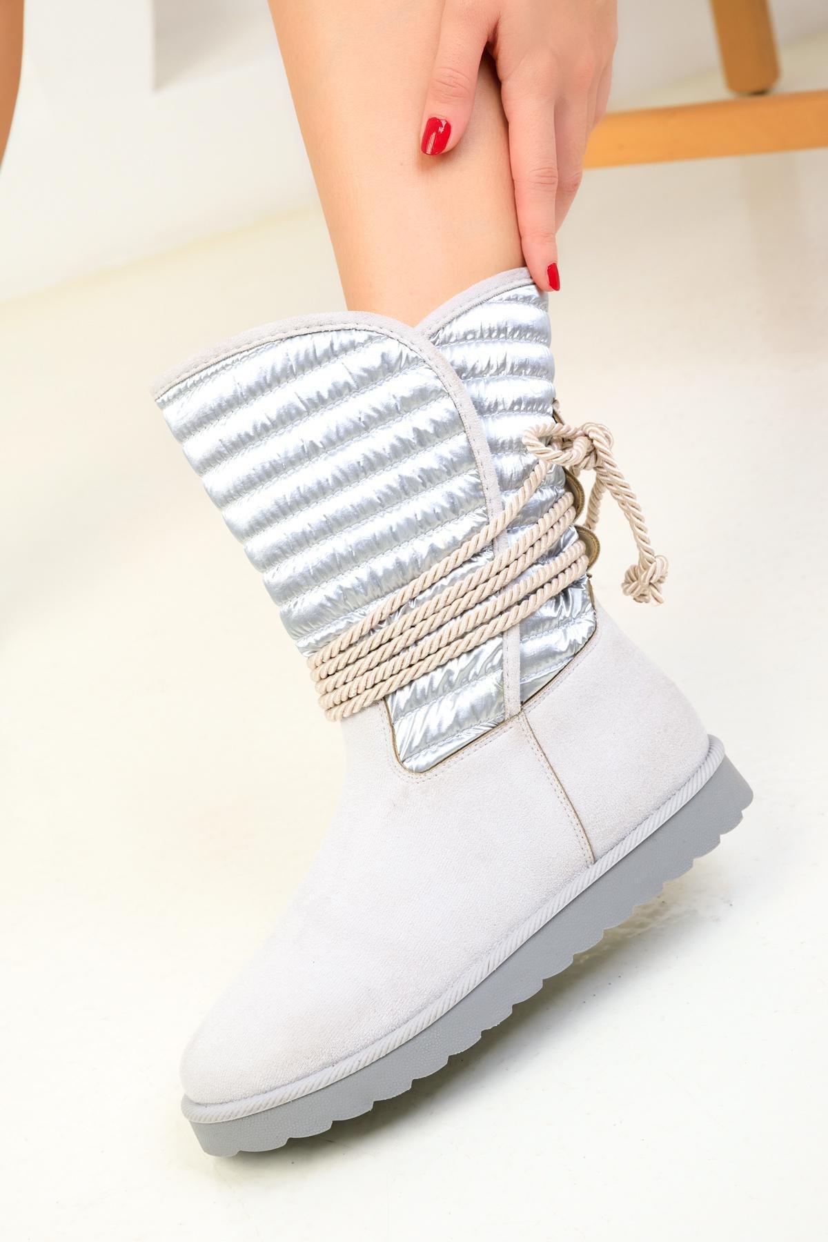 Grey Suede Parachute Boots, , large image number 4