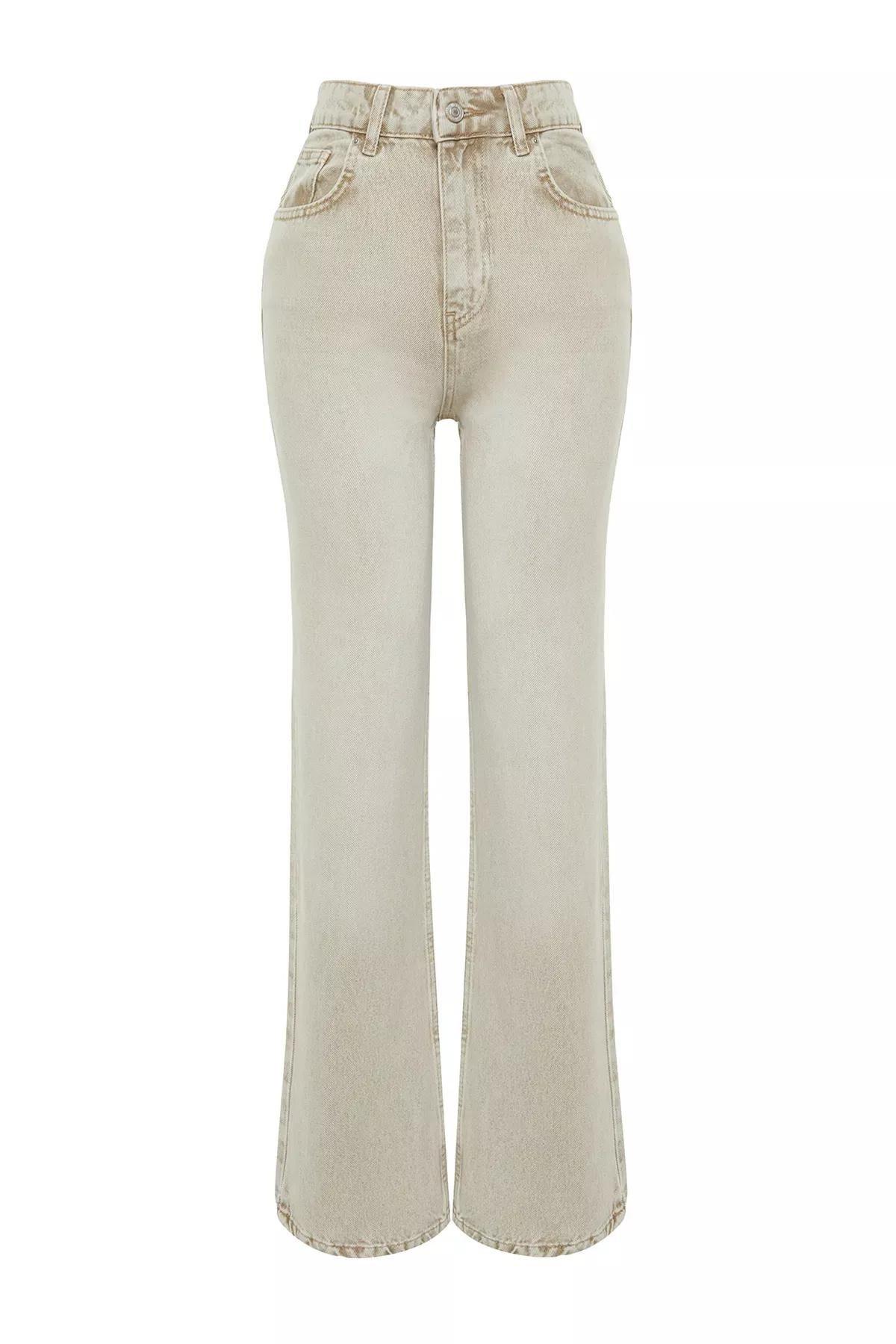 Beige Vintage Wide Leg Jeans, Beige, large image number 9