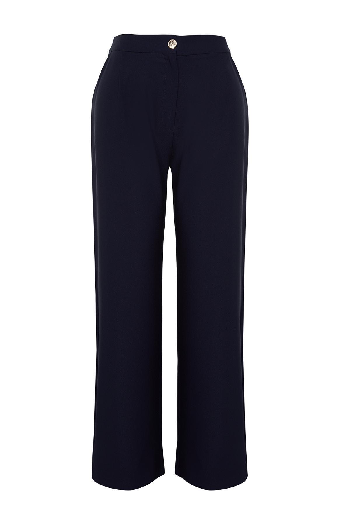 Navy Straight Leg Trousers, , large image number 5