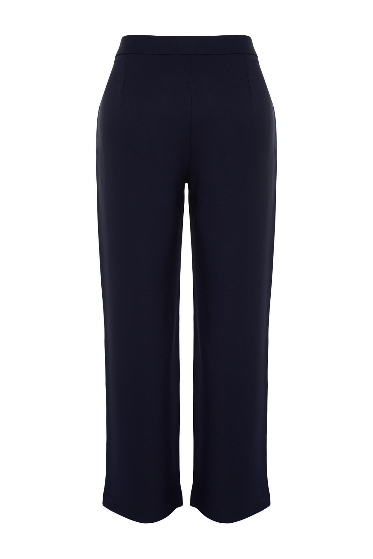 Navy Straight Leg Trousers, , large image number 6