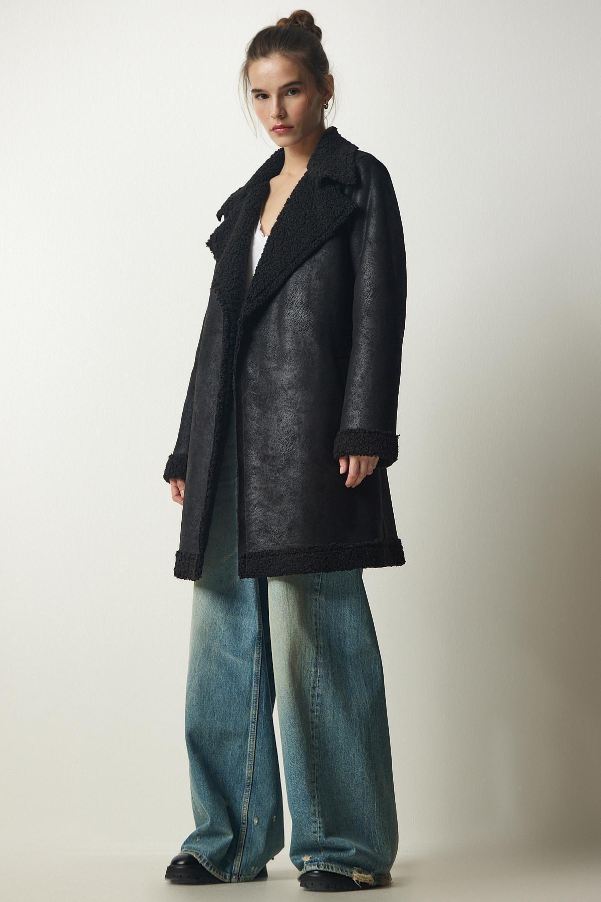 Black Double Breasted Coat, , large image number 0