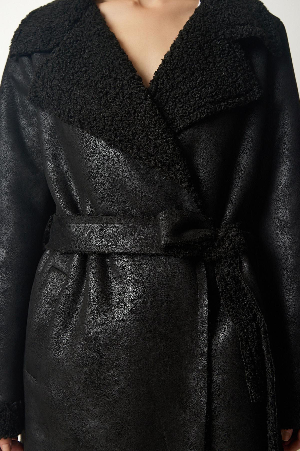 Black Double Breasted Coat, , large image number 5