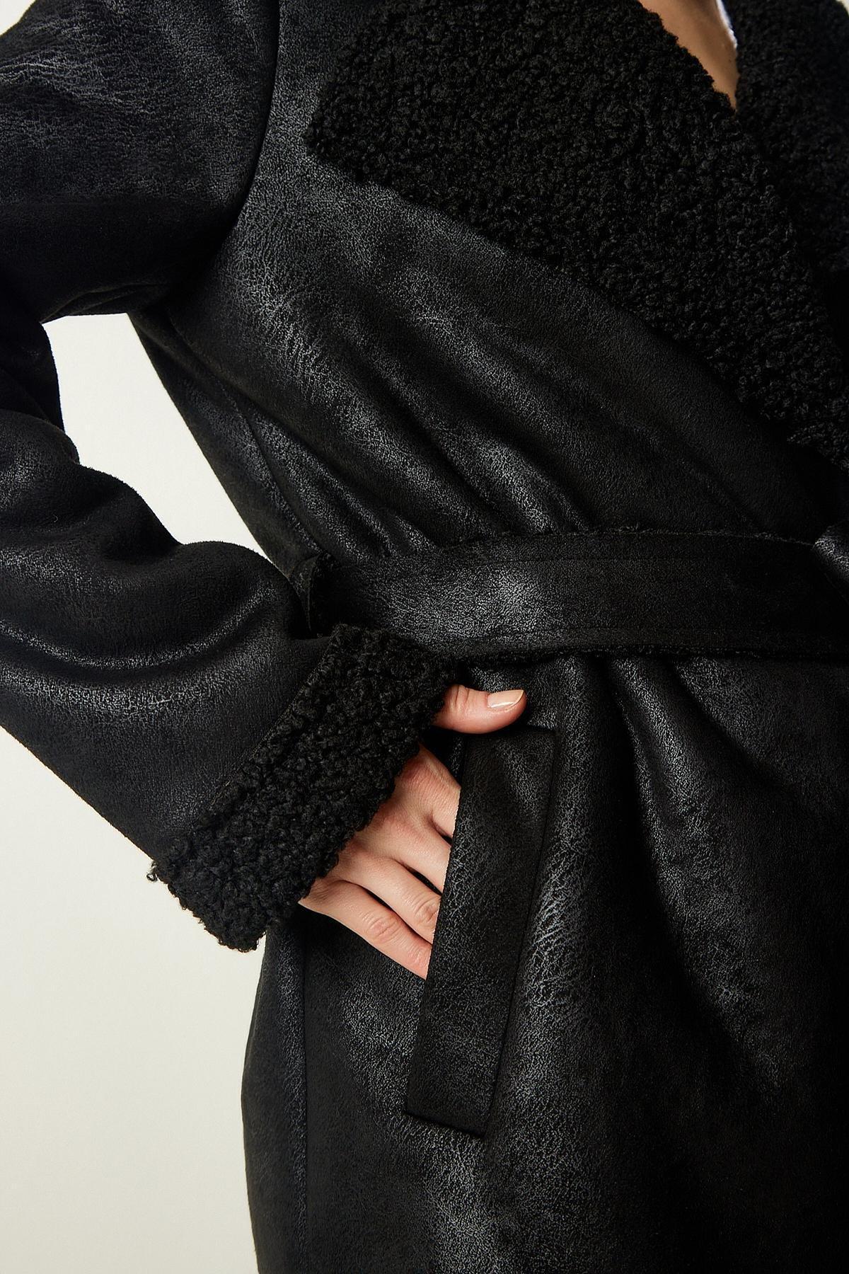 Black Double Breasted Coat, , large image number 6