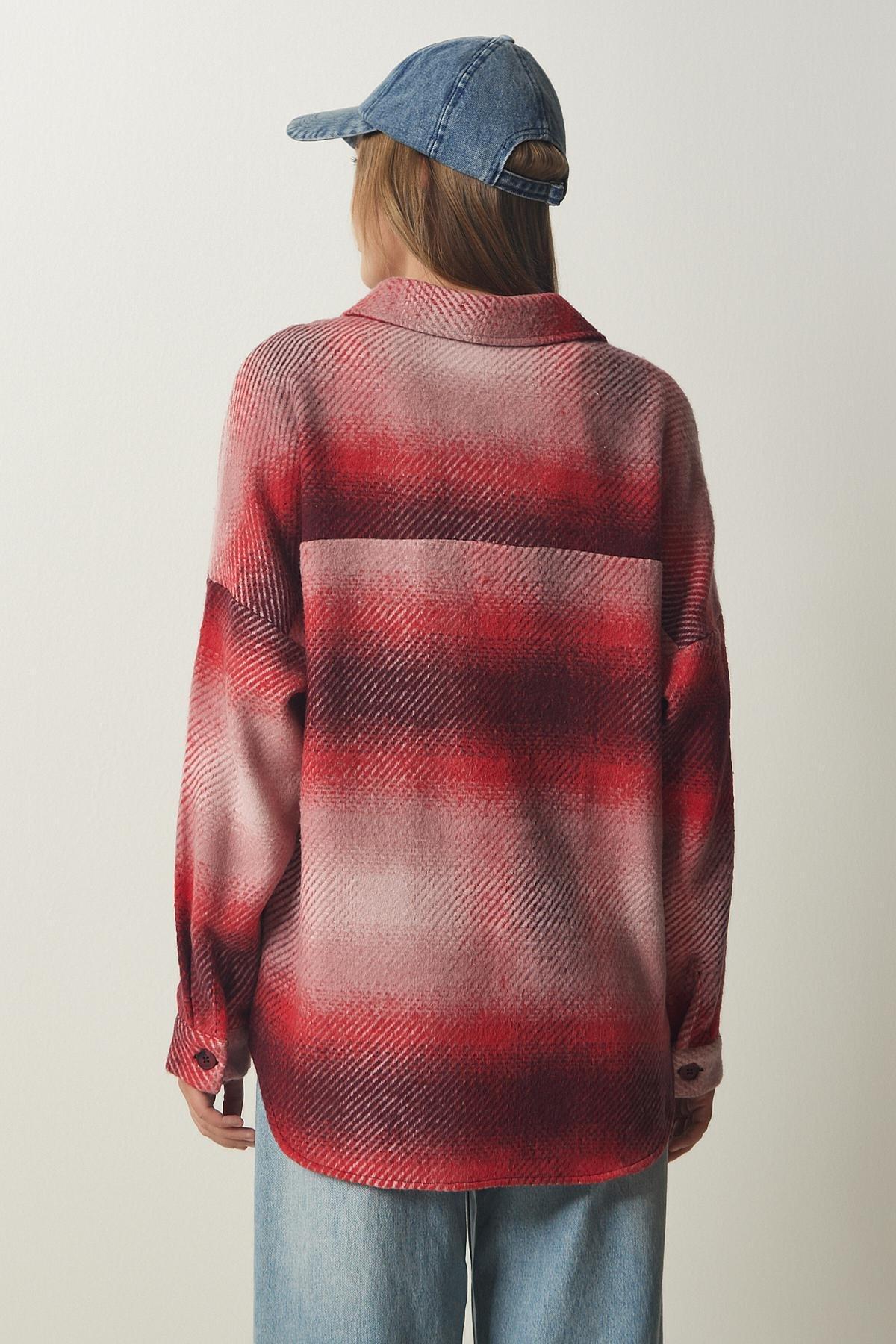 Red Oversize Cachet Shirt Jacket, Red, large image number 7
