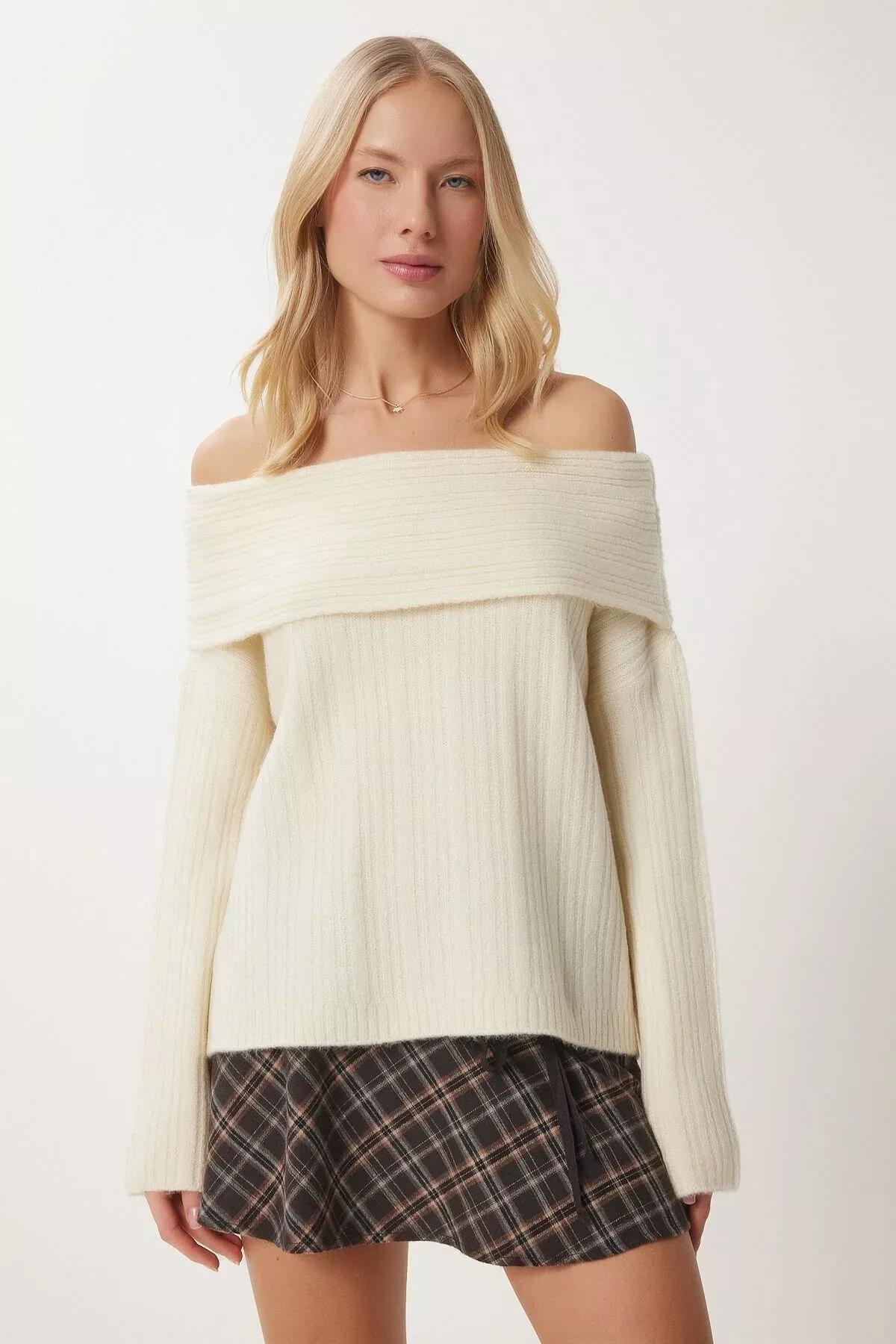 Cream Knitwear Sweater, Cream, large image number 2