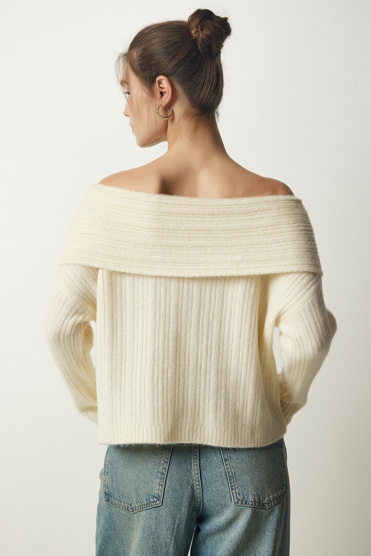 Cream Knitwear Sweater, Cream, large image number 6