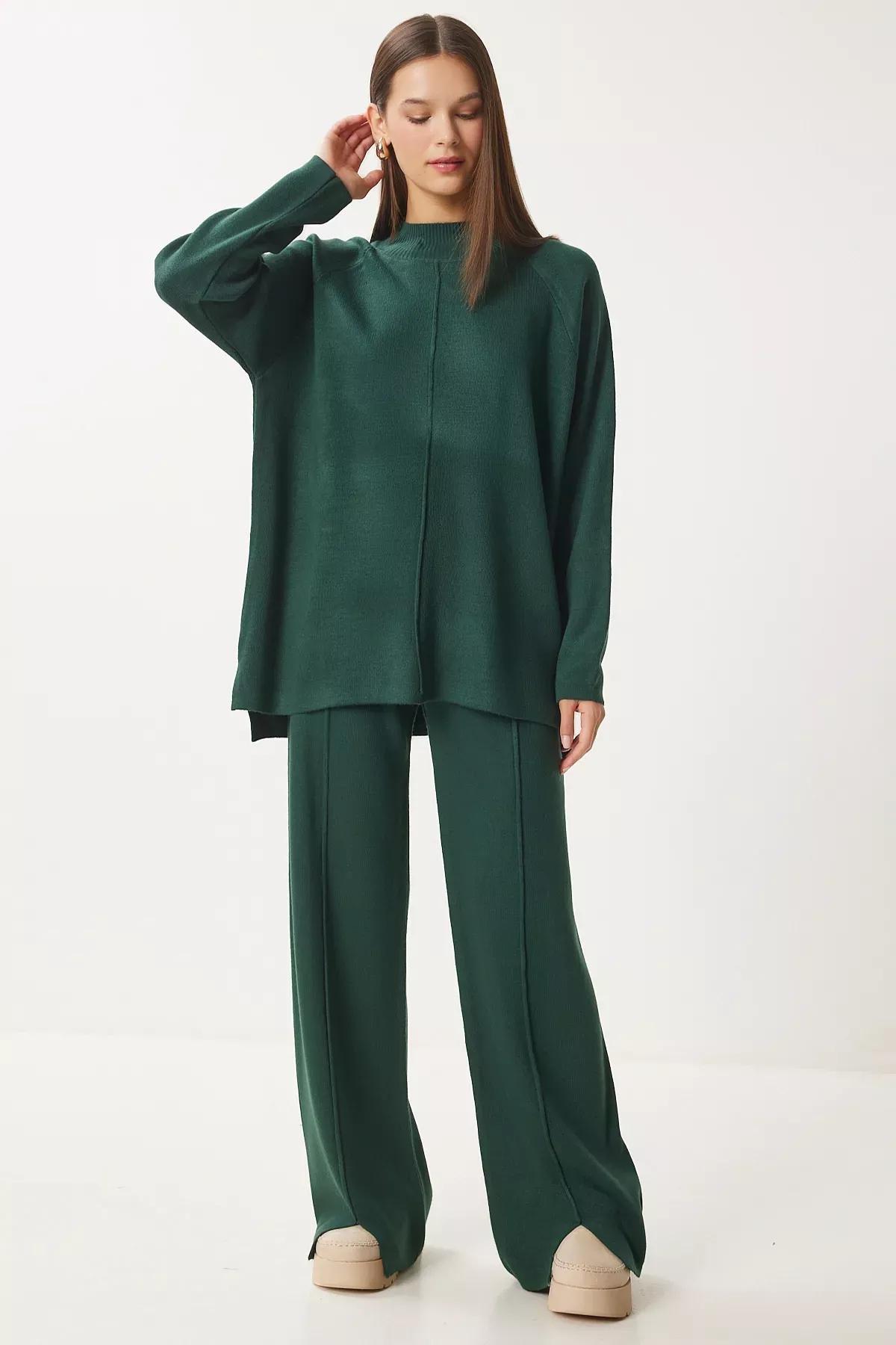 Green Knitwear Set, Emerald, large image number 1