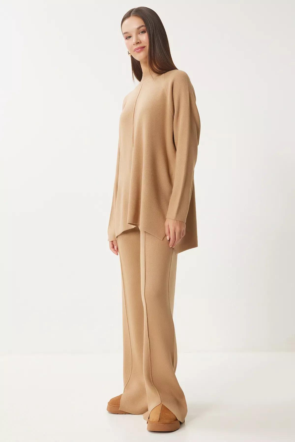 Brown Stylish Knitwear Set, Mink, large image number 2