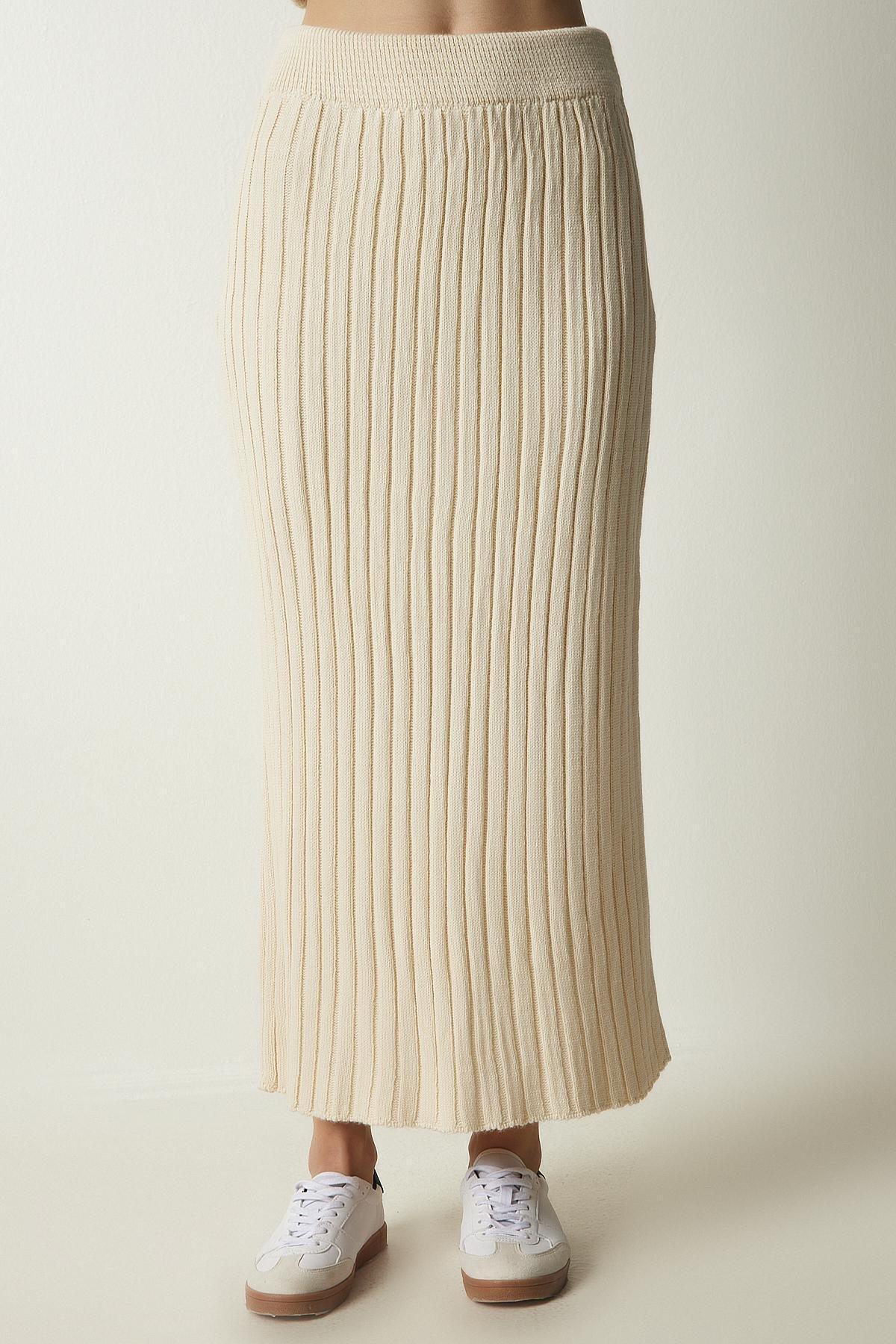 Cream Ribbed Co-Ord Set, Cream, large image number 5