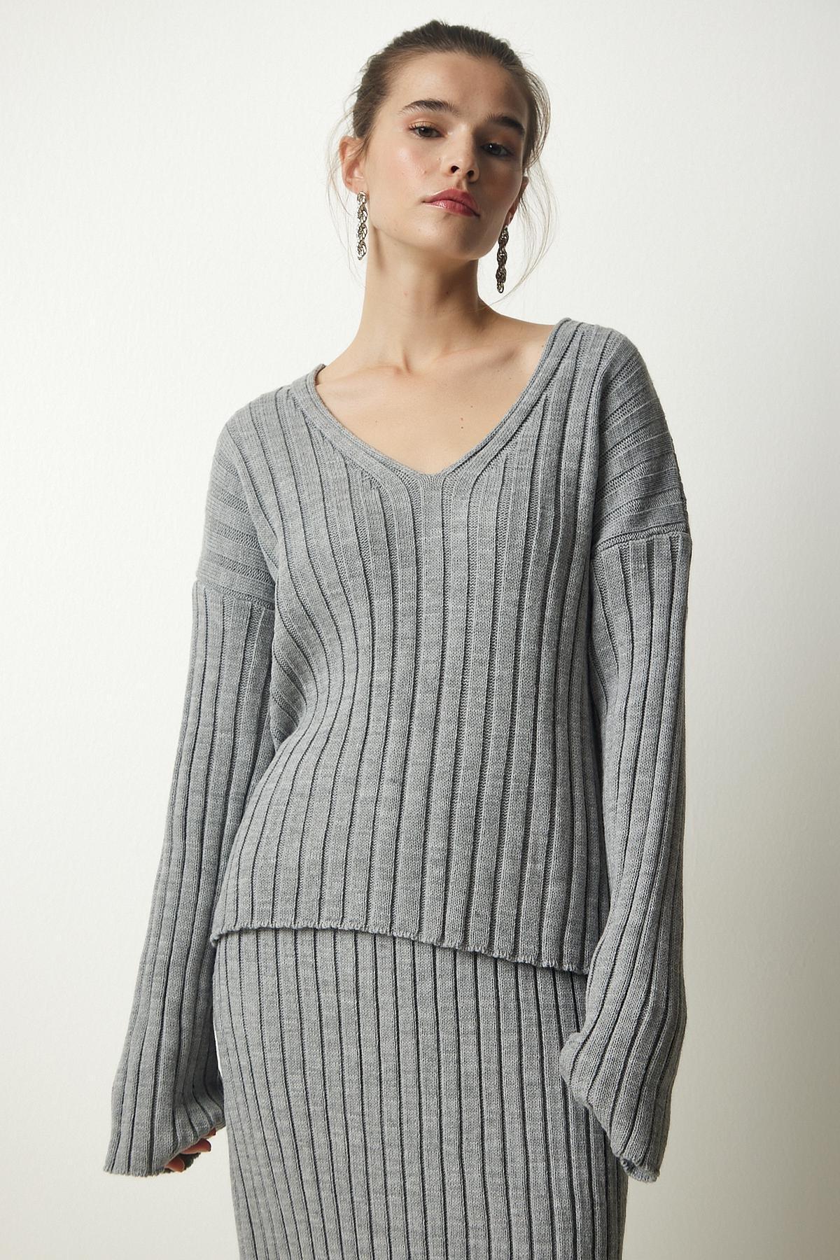 Grey Ribbed Co-Ord Set, C101_1653, large image number 4