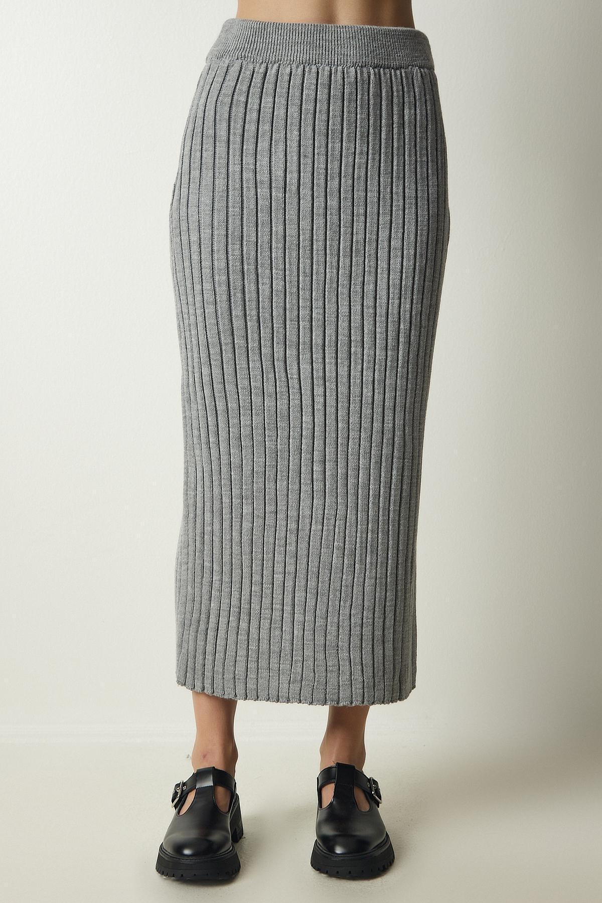 Happiness Istanbul - Grey Ribbed Co-Ord Set