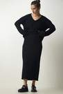 Happiness Istanbul - Black Ribbed Knitwear Suit Co-Ord Set