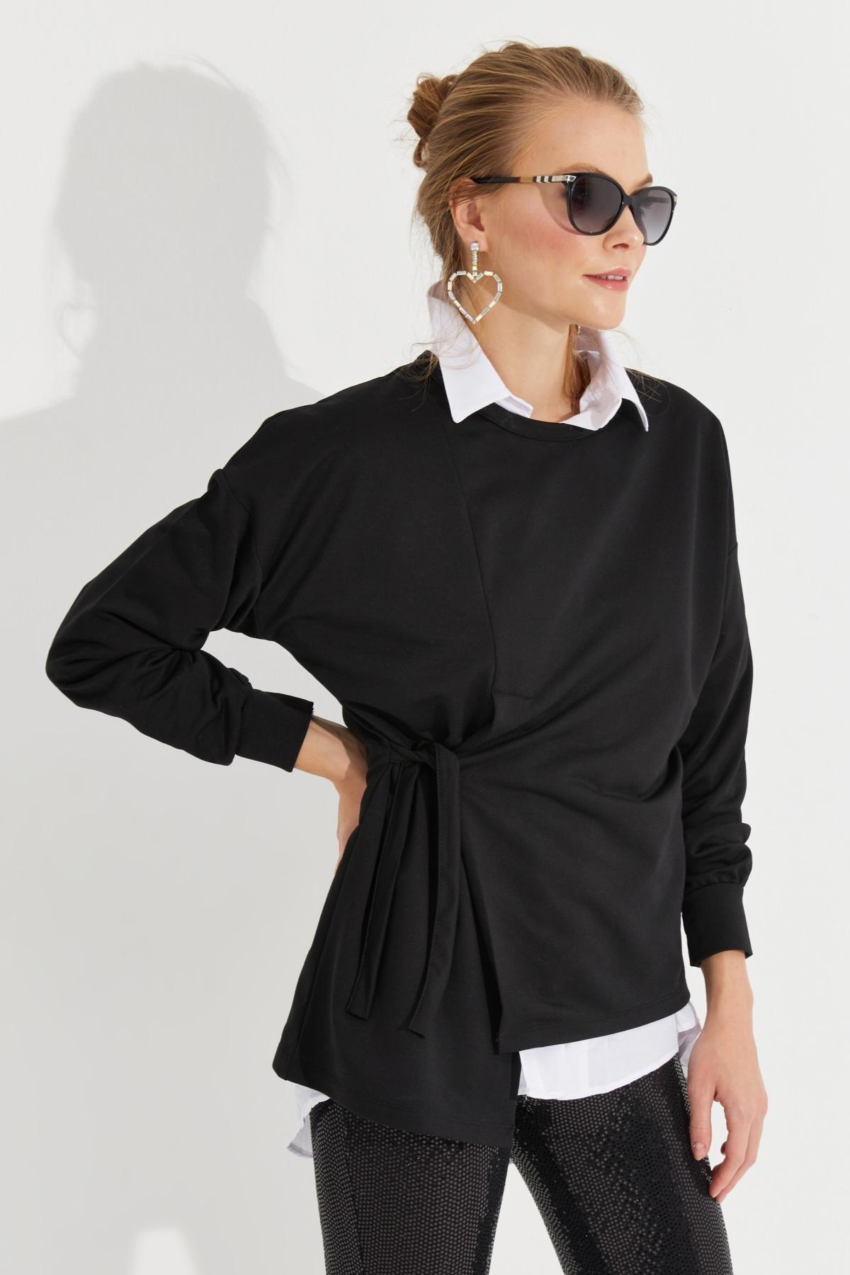 Black Tied Sweatshirt, , large image number 0