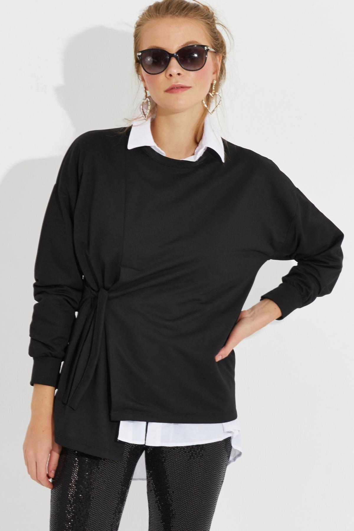Black Tied Sweatshirt, , large image number 2