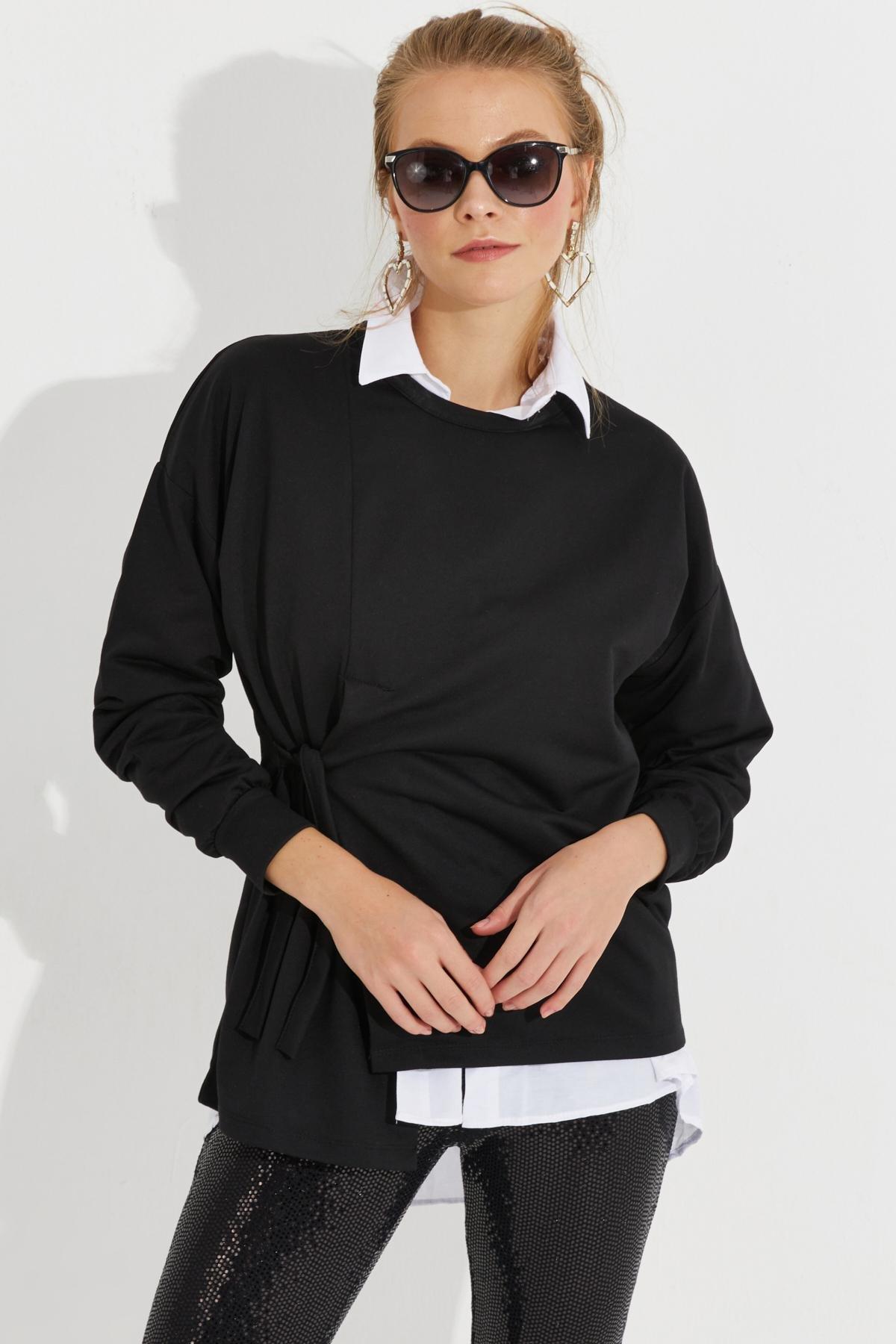 Black Tied Sweatshirt, , large image number 3