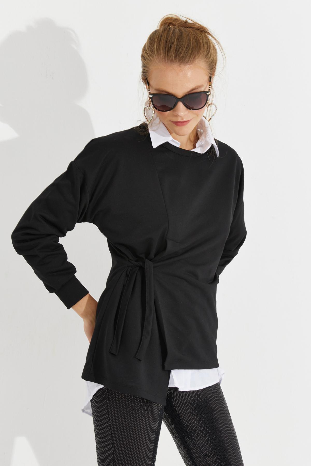 Black Tied Sweatshirt, , large image number 4