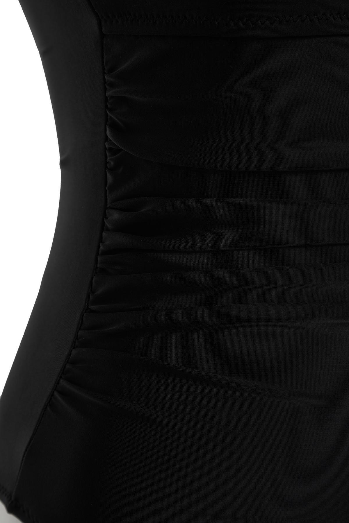 Trendyol - Black Square Collar Swimsuit