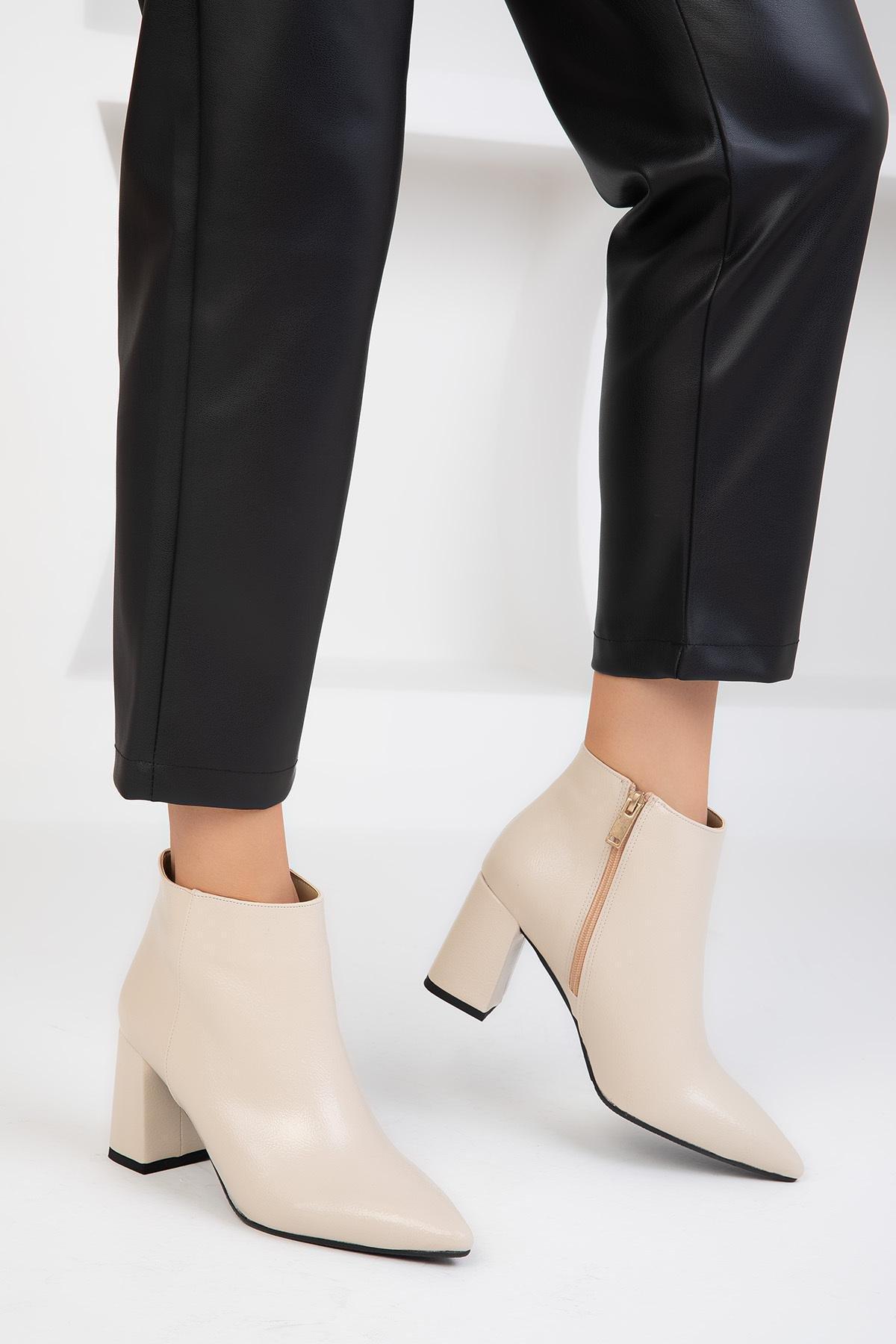Beige Matte Patent Leather Boots, C101_2032, large image number 0