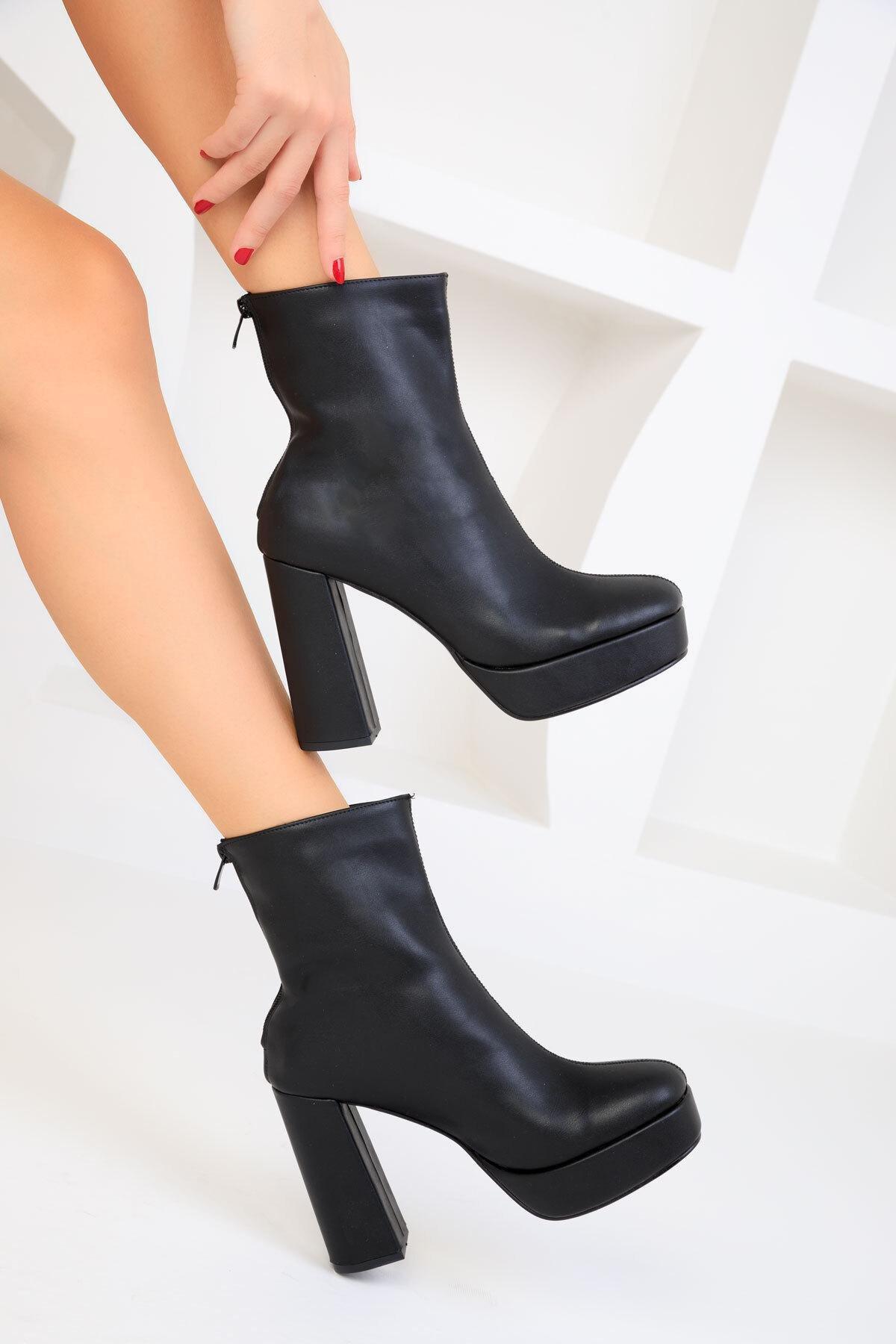 Black Ankle Boots, BLACK, large image number 0