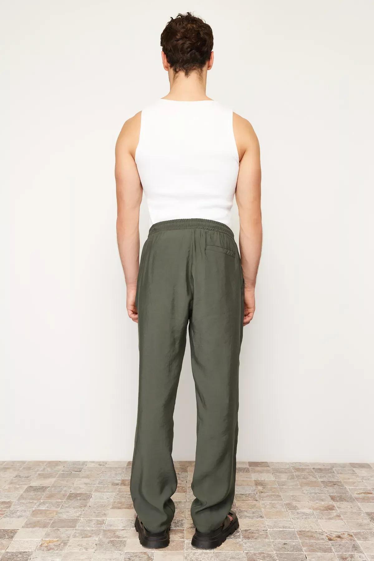 Khaki Modal Blended Trousers, , large image number 3