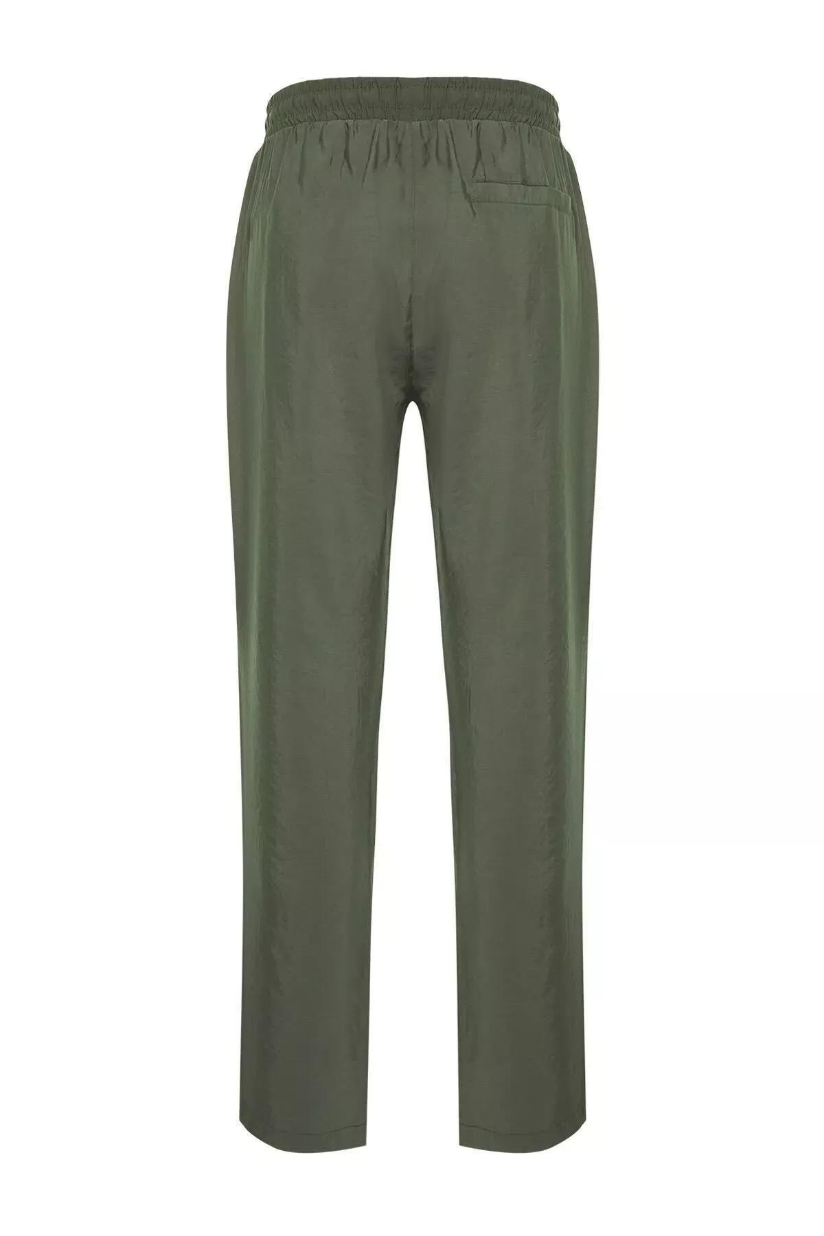 Khaki Modal Blended Trousers, , large image number 6