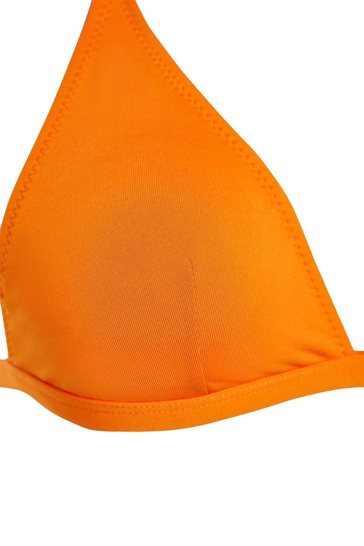 Orange Triangle Gathered Bikini Top, C101_5373, large image number 4