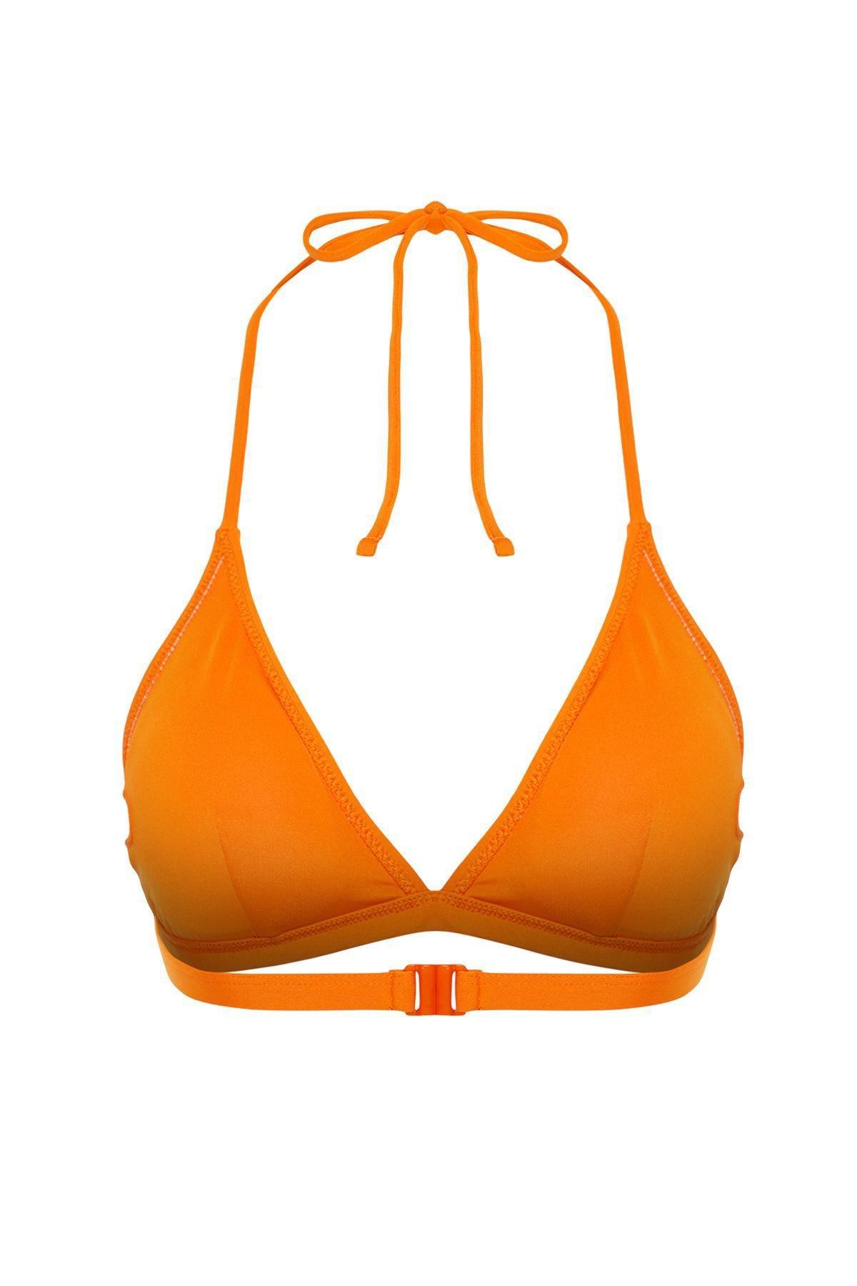 Orange Triangle Gathered Bikini Top, C101_5373, large image number 5