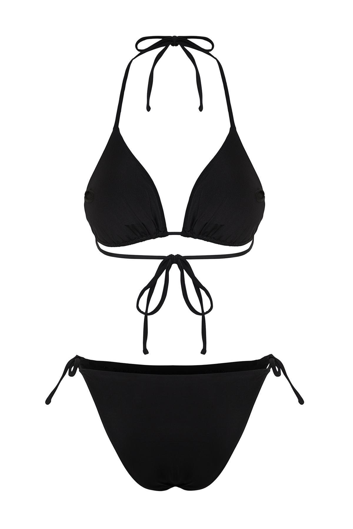 Black Triangle Stoned Bikini Set, , large image number 6