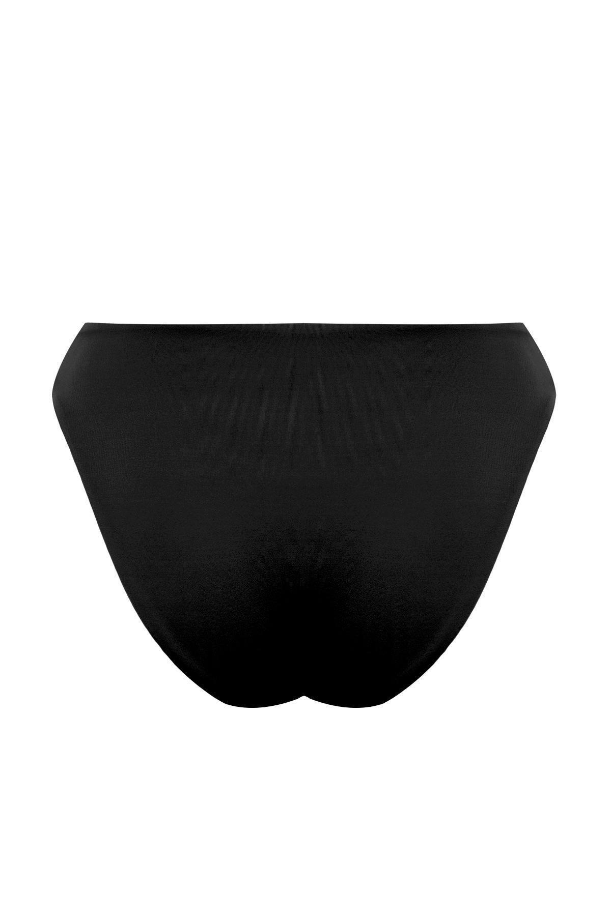 Black Gathered Bikini Bottoms, , large image number 5