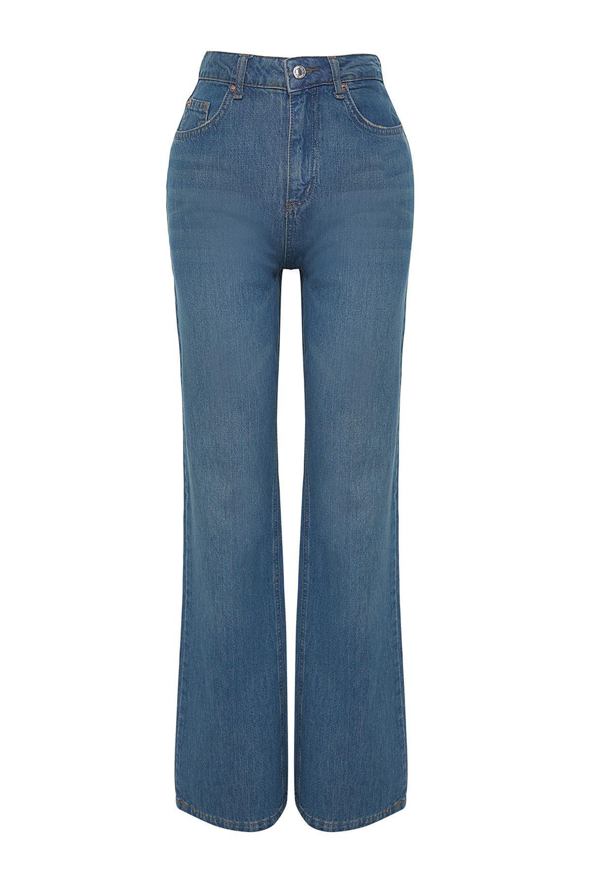 Blue Summer Thin Fabric Wide Leg Jeans, , large image number 5
