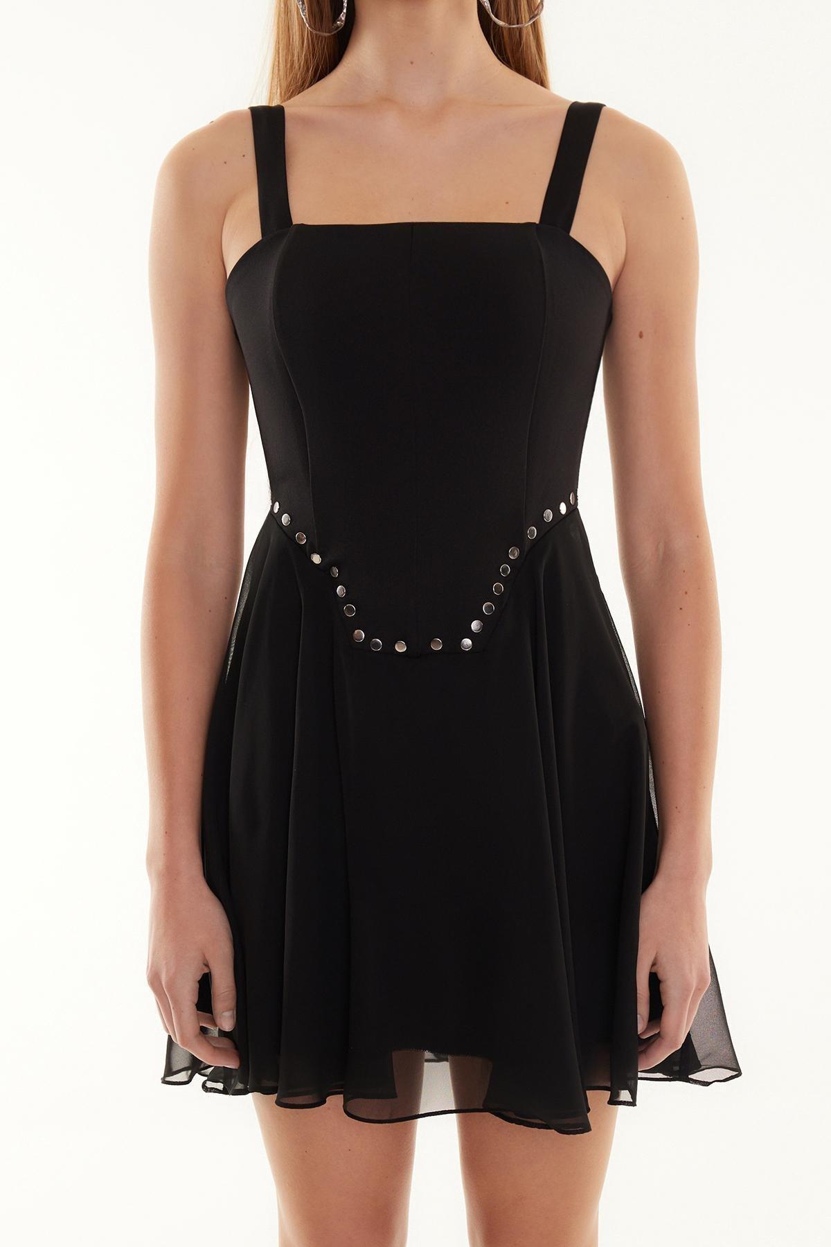 Black Open Waist Dress, , large image number 2
