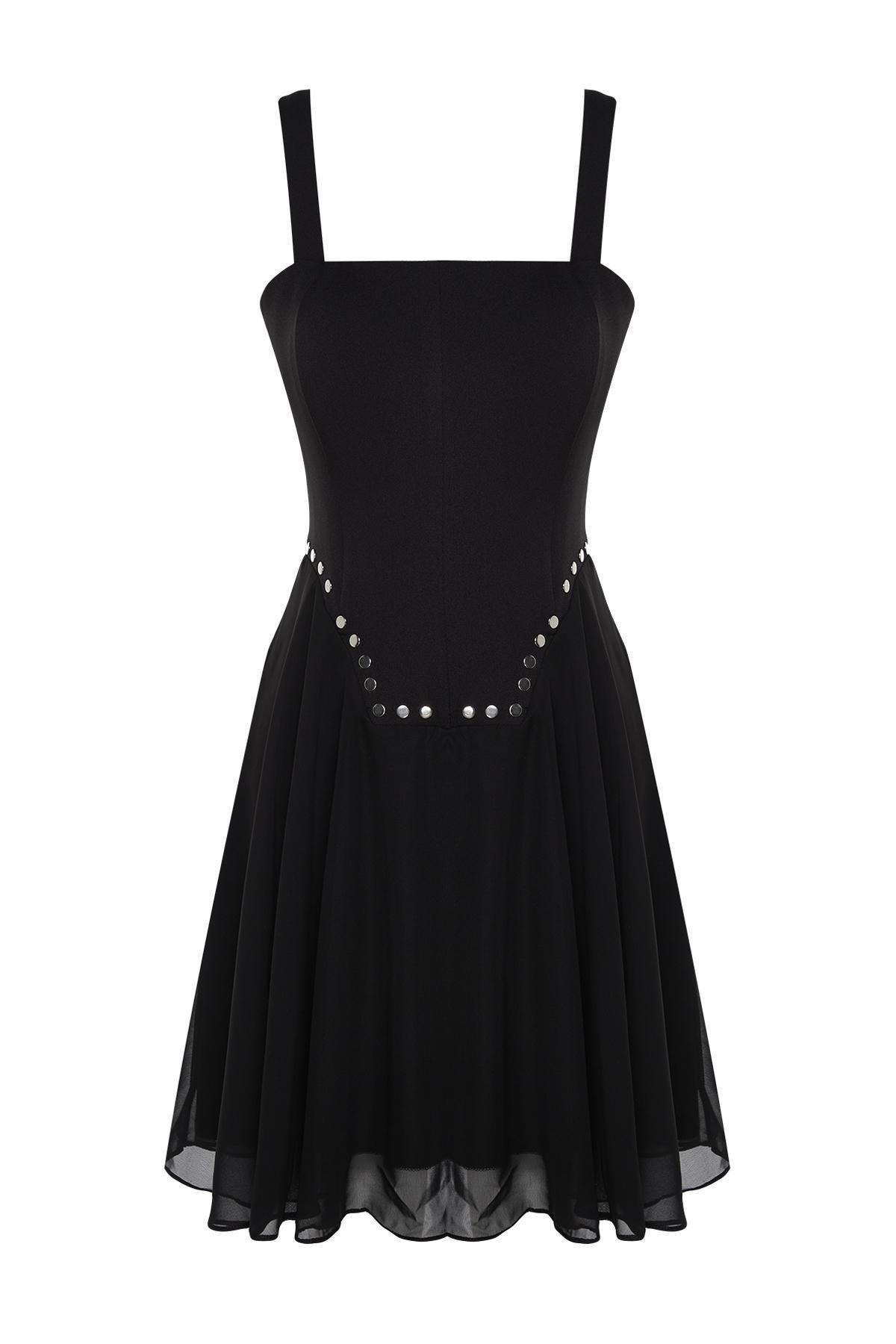 Black Open Waist Dress, , large image number 4