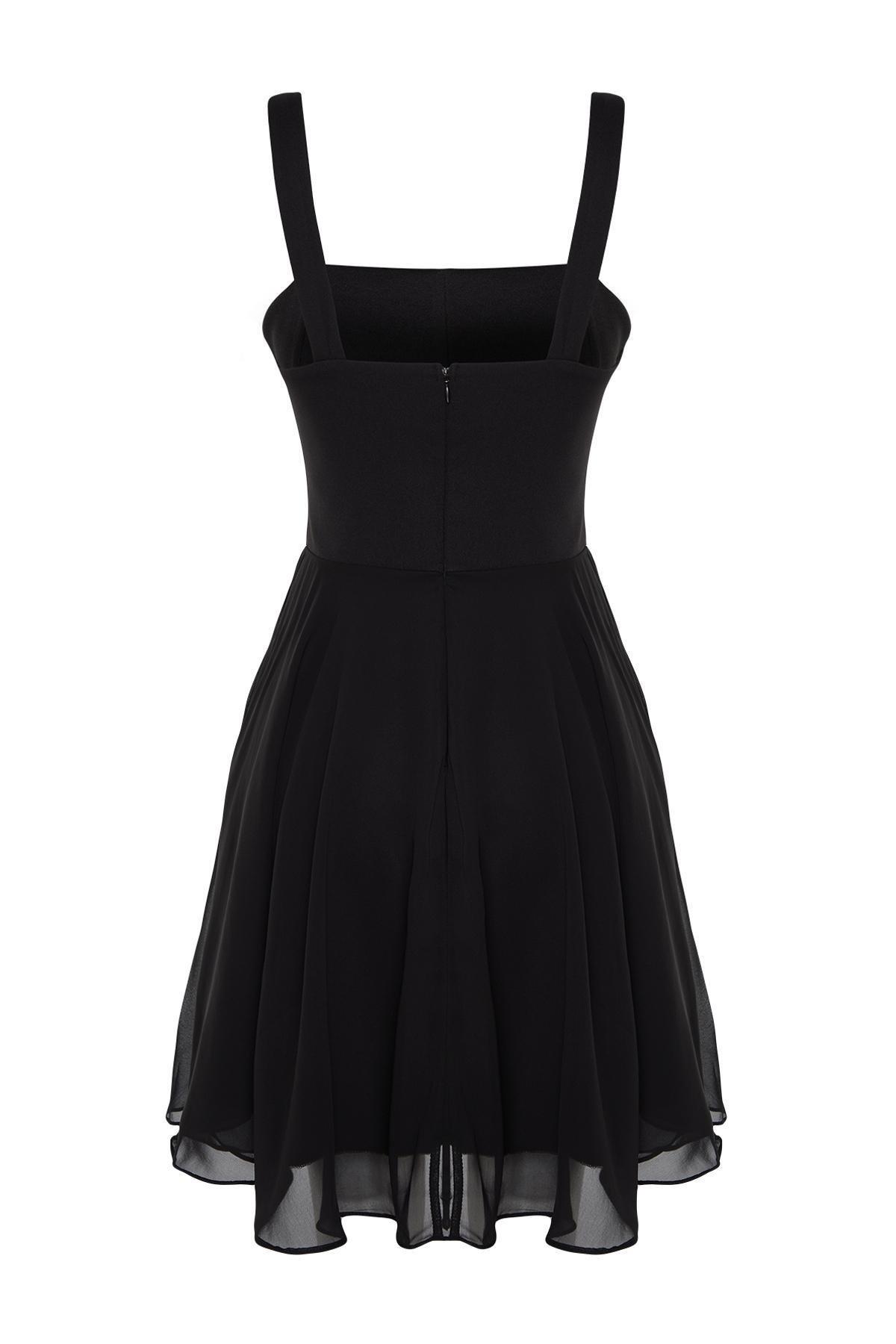 Black Open Waist Dress, , large image number 5