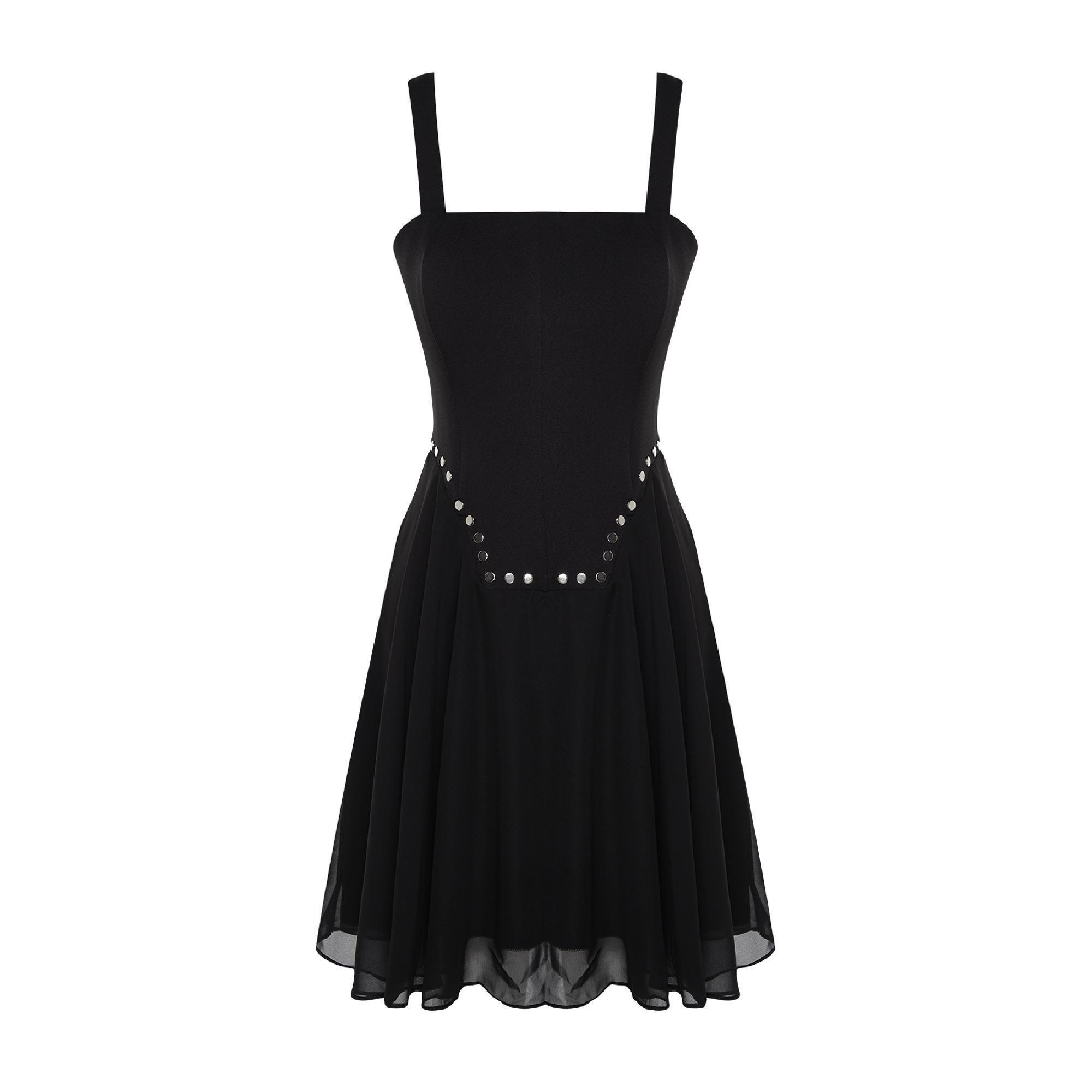 Black Open Waist Dress, , large image number 6