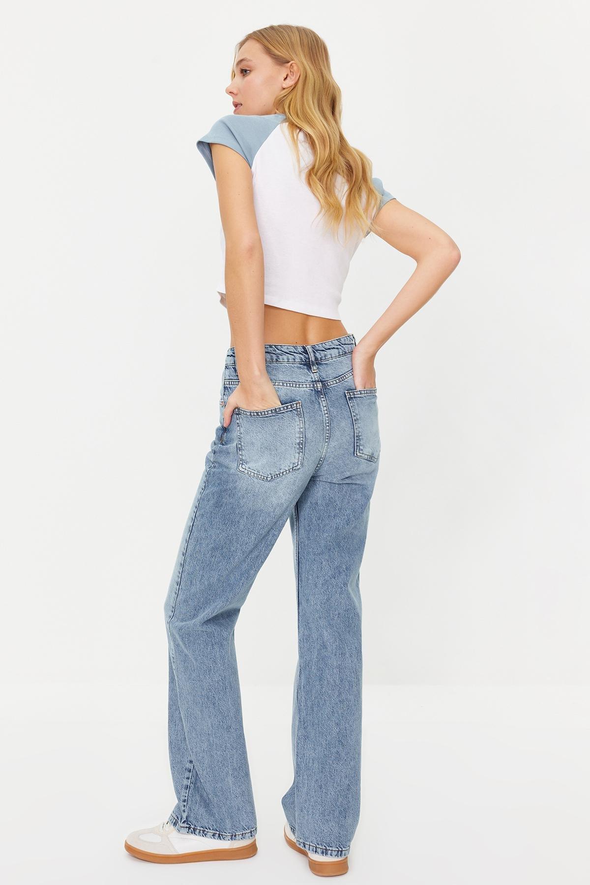 Blue Wide Leg Jeans, LIGHT BLUE, large image number 2