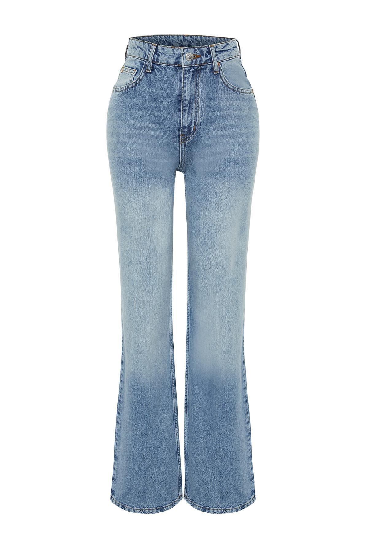 Blue Wide Leg Jeans, LIGHT BLUE, large image number 5