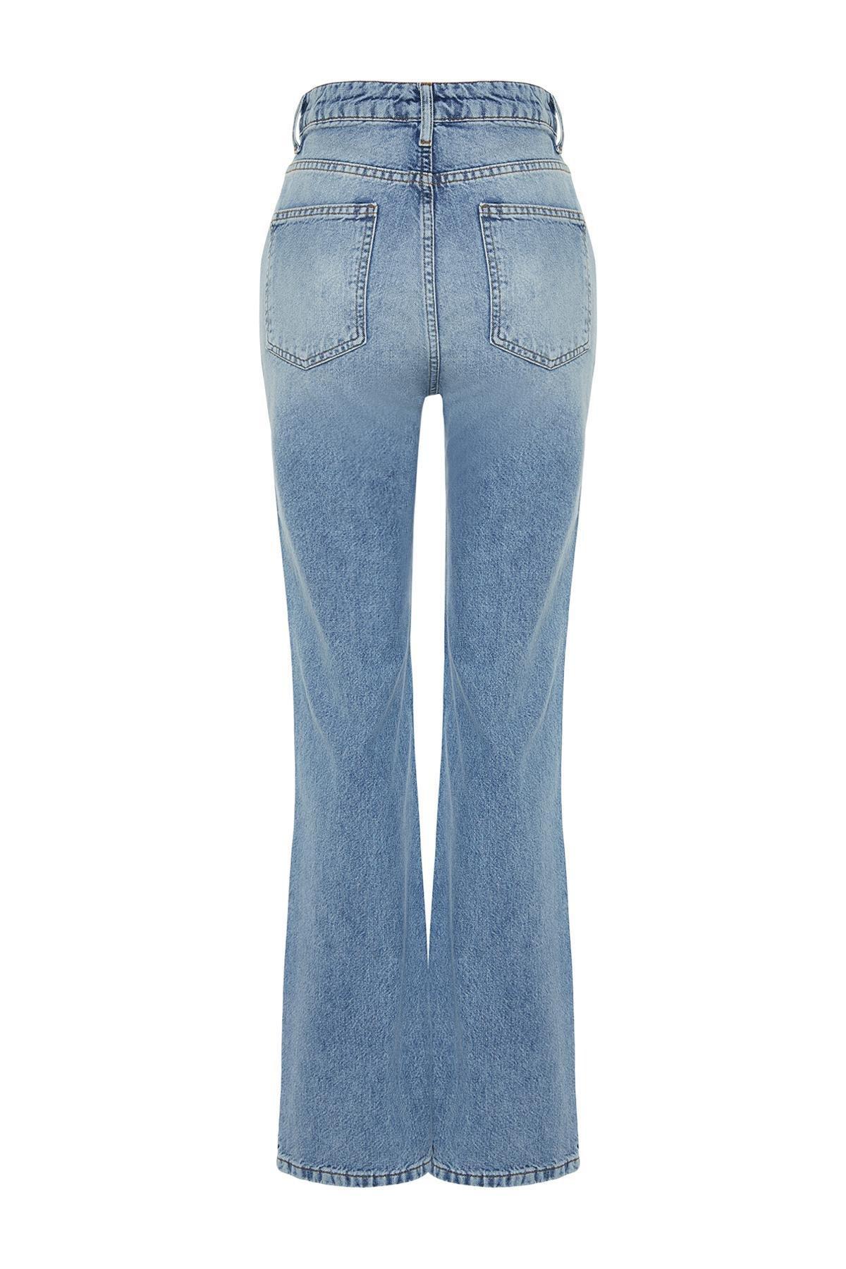 Blue Wide Leg Jeans, LIGHT BLUE, large image number 6