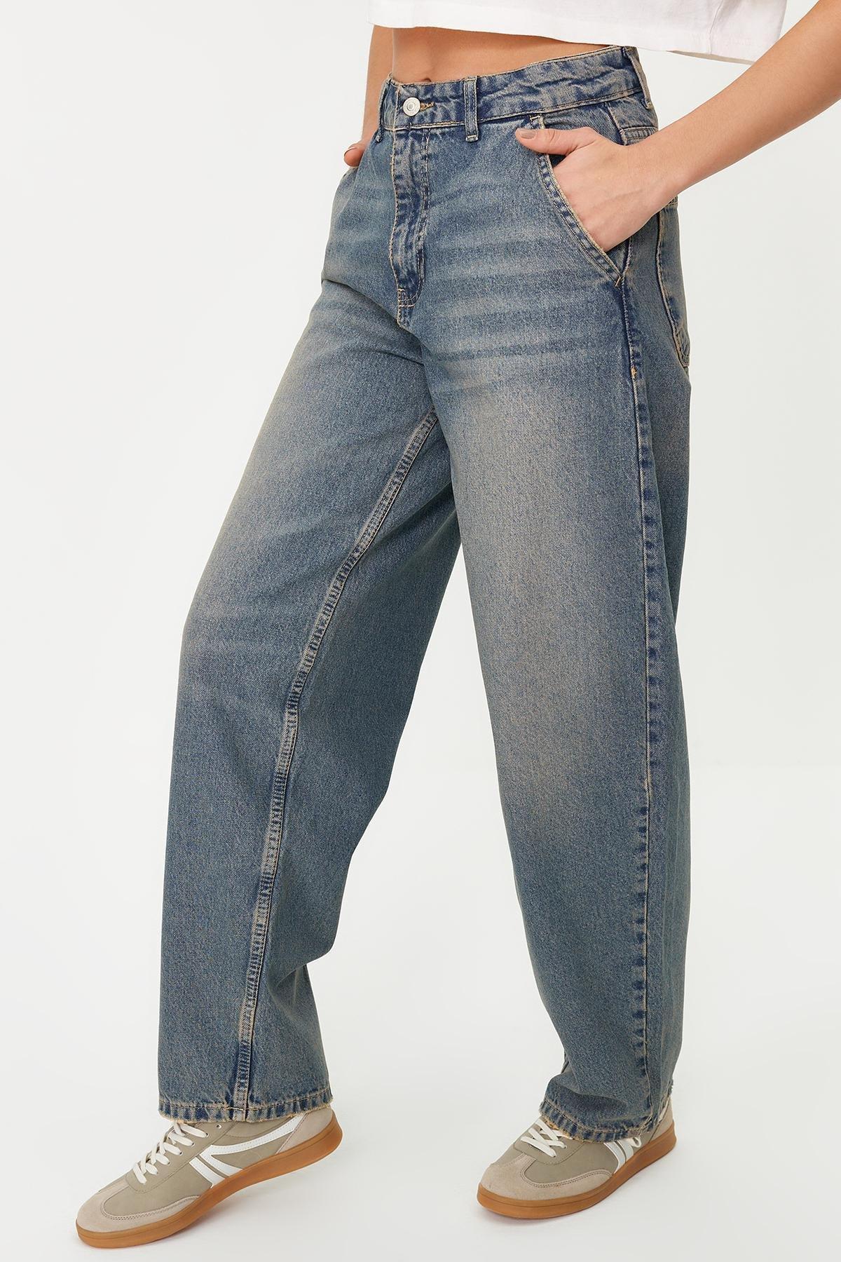 Blue Faded Effect Vintage Jeans, , large image number 4