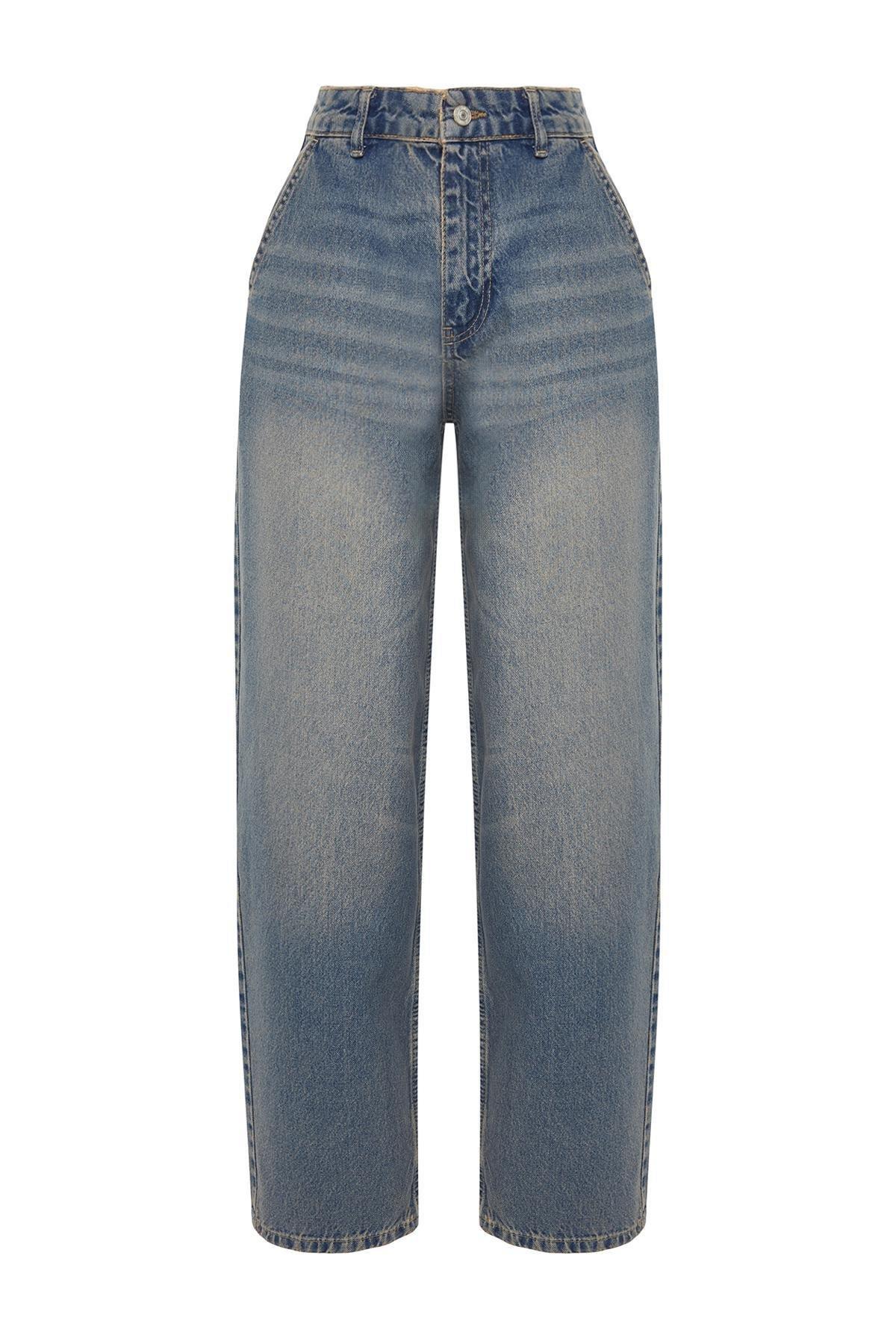 Blue Faded Effect Vintage Jeans, , large image number 5