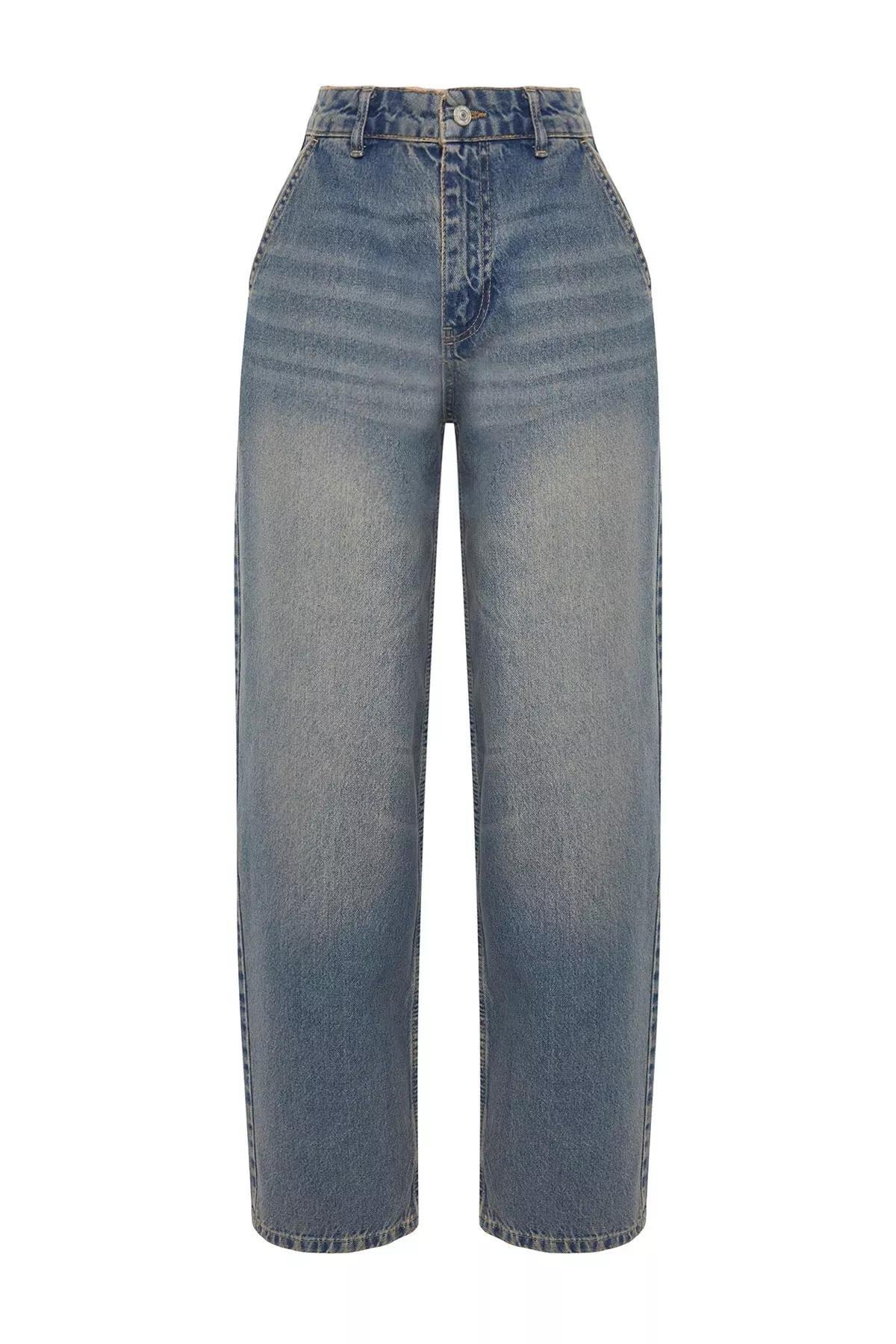 Blue Faded Effect Vintage Jeans, Blue, large image number 5